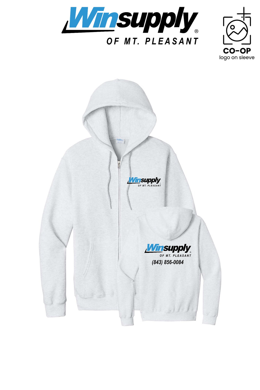 Port & Co™ Core Fleece Full-Zip Hooded Sweatshirt - Winsupply of Mt. Pleasant