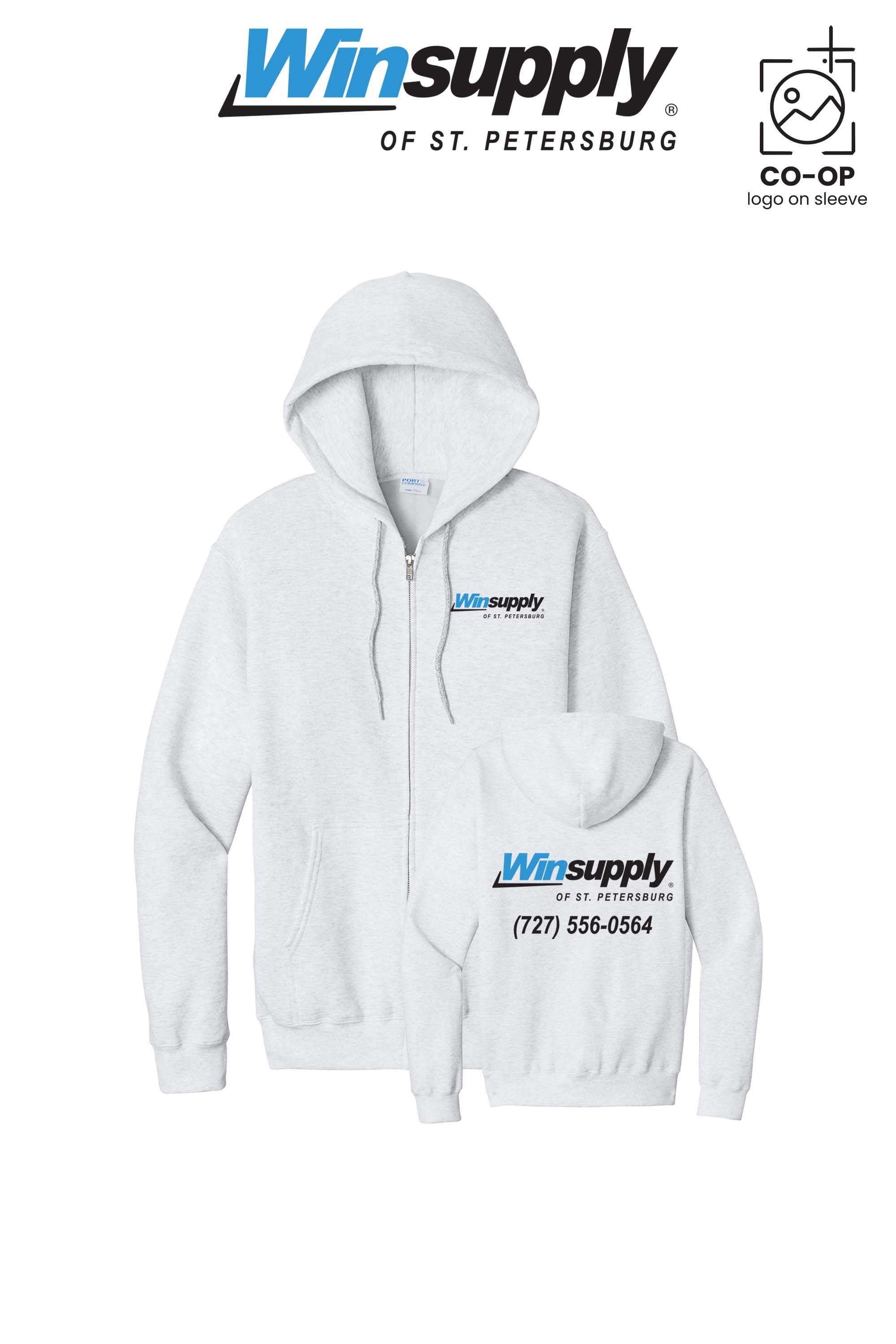 Port & Co™ Core Fleece Full-Zip Hooded Sweatshirt - Winsupply of St. Petersburg