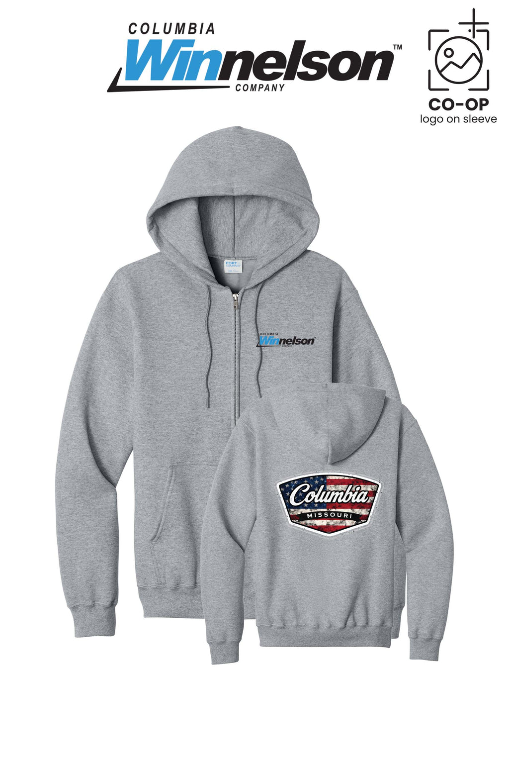 Port & Co™ Core Fleece Full-Zip Hooded Sweatshirt - Columbia MO Winnelson