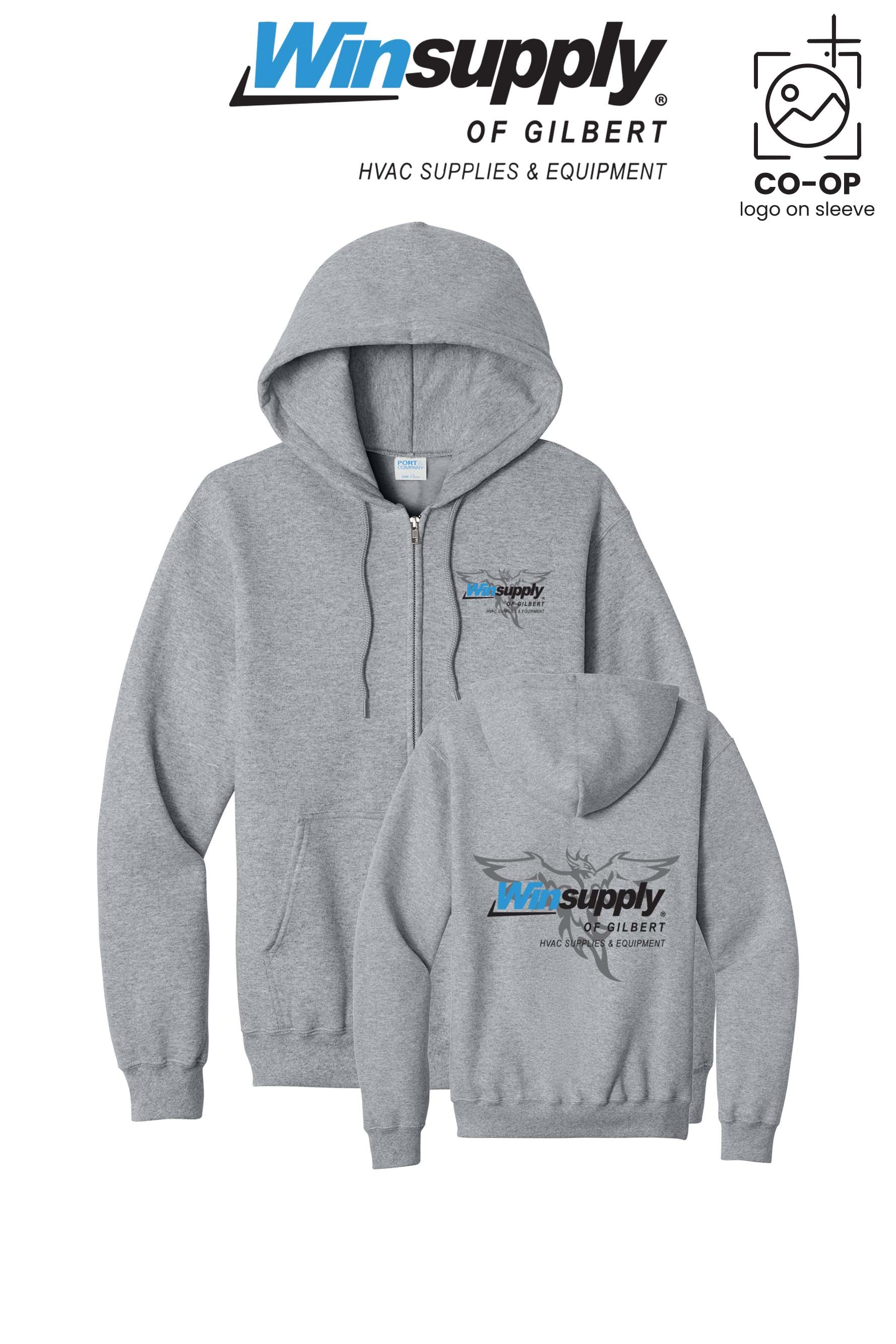 Port & Co™ Core Fleece Full-Zip Hooded Sweatshirt - Winsupply of Gilbert