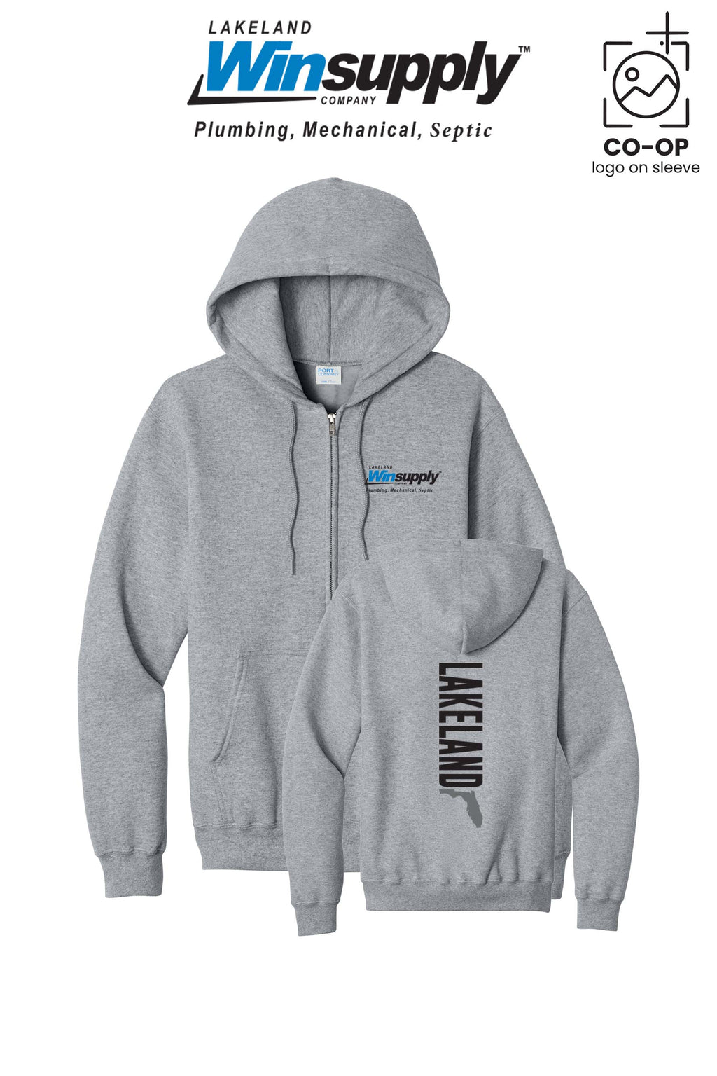 Port & Co™ Core Fleece Full-Zip Hooded Sweatshirt - Lakeland Winsupply