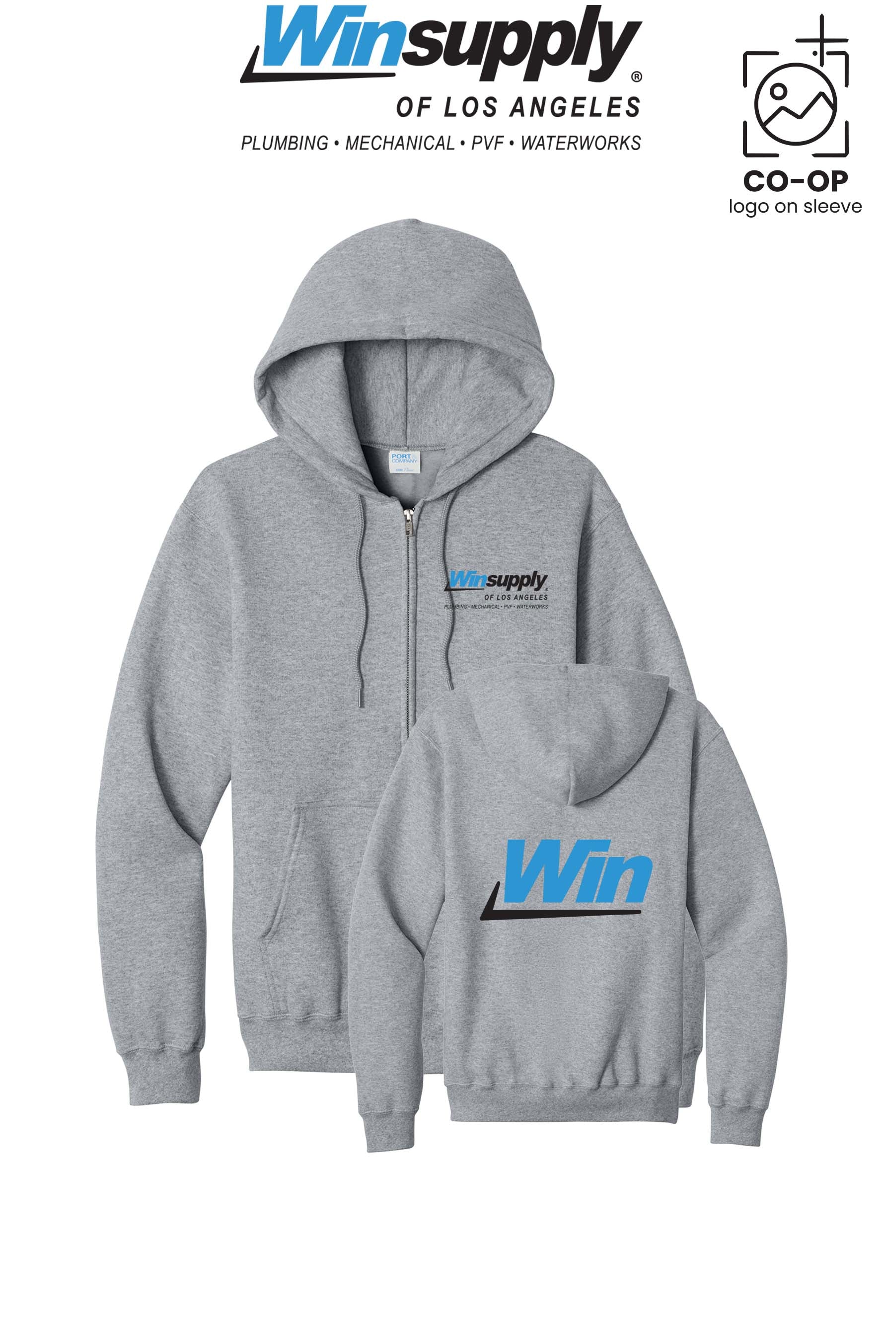 Port & Co™ Core Fleece Full-Zip Hooded Sweatshirt - Winsupply of Los Angeles