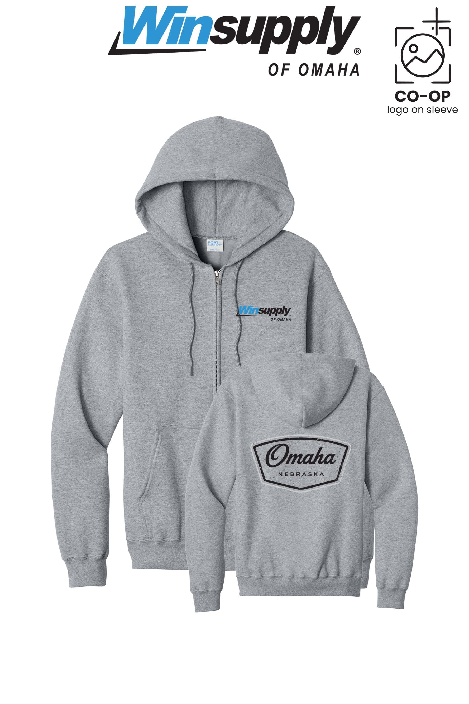 Port & Co™ Core Fleece Full-Zip Hooded Sweatshirt - Winsupply of Omaha