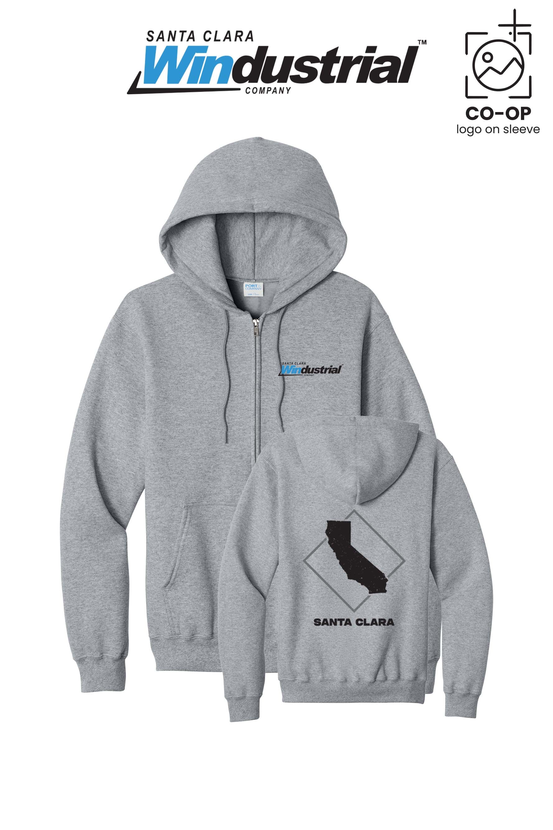 Port & Co™ Core Fleece Full-Zip Hooded Sweatshirt - Santa Clara Windustrial