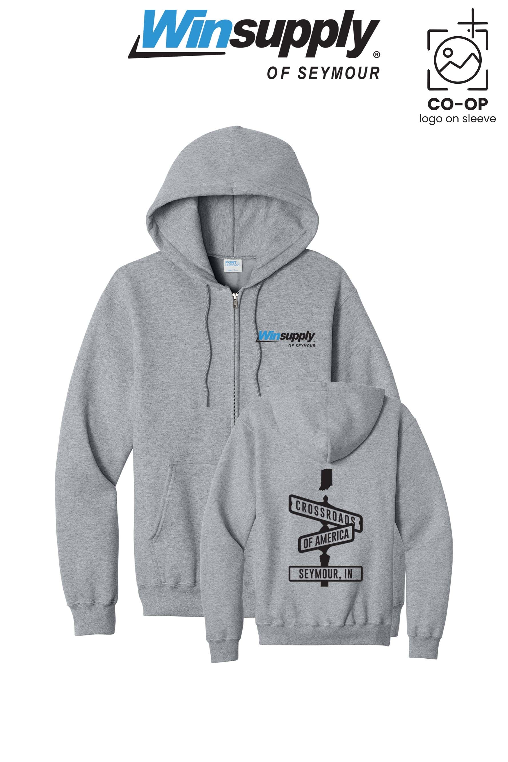 Port & Co™ Core Fleece Full-Zip Hooded Sweatshirt - Winsupply of Seymour IN