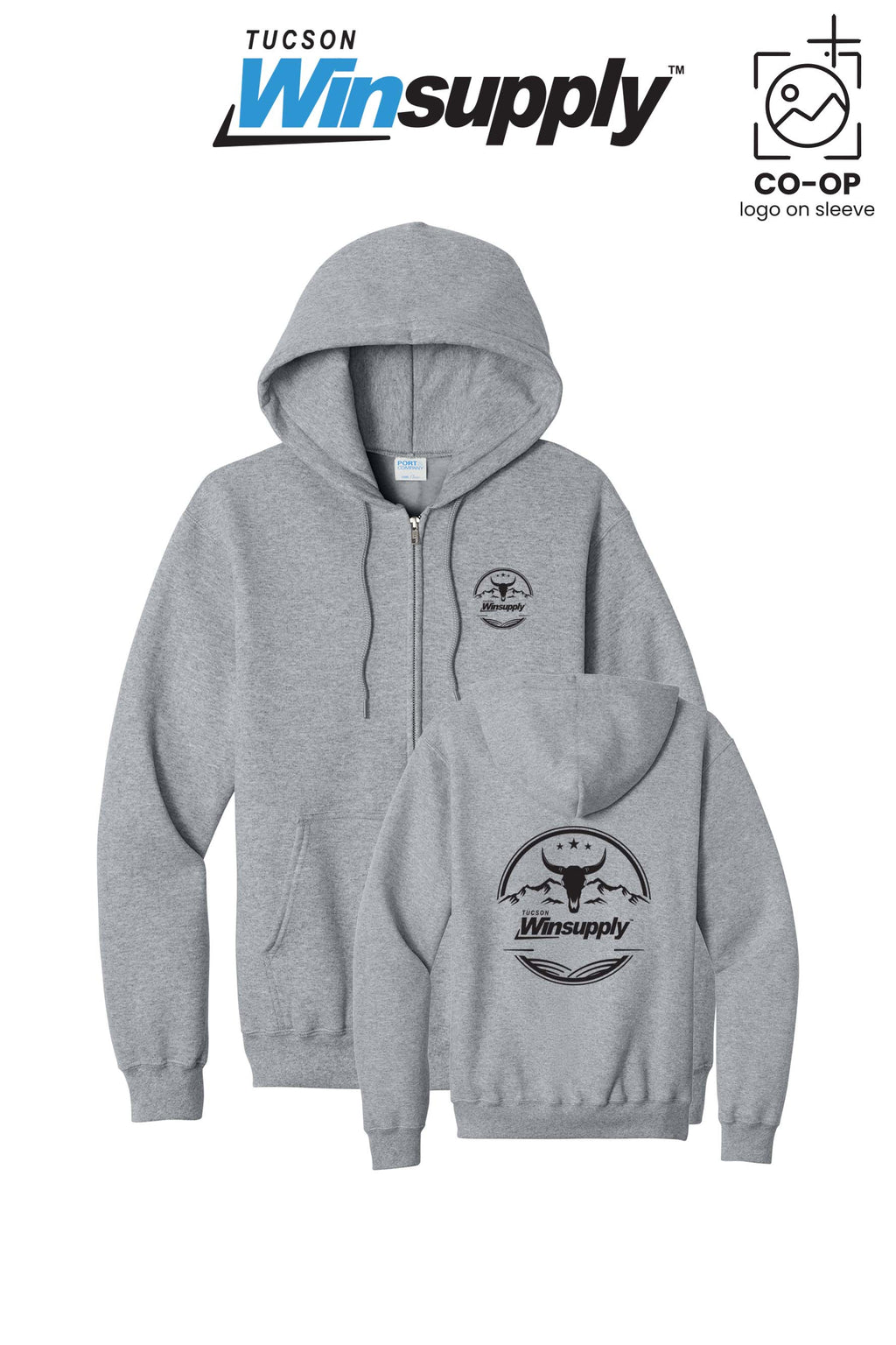 Port & Co™ Core Fleece Full-Zip Hooded Sweatshirt - Winsupply Tucson AZ
