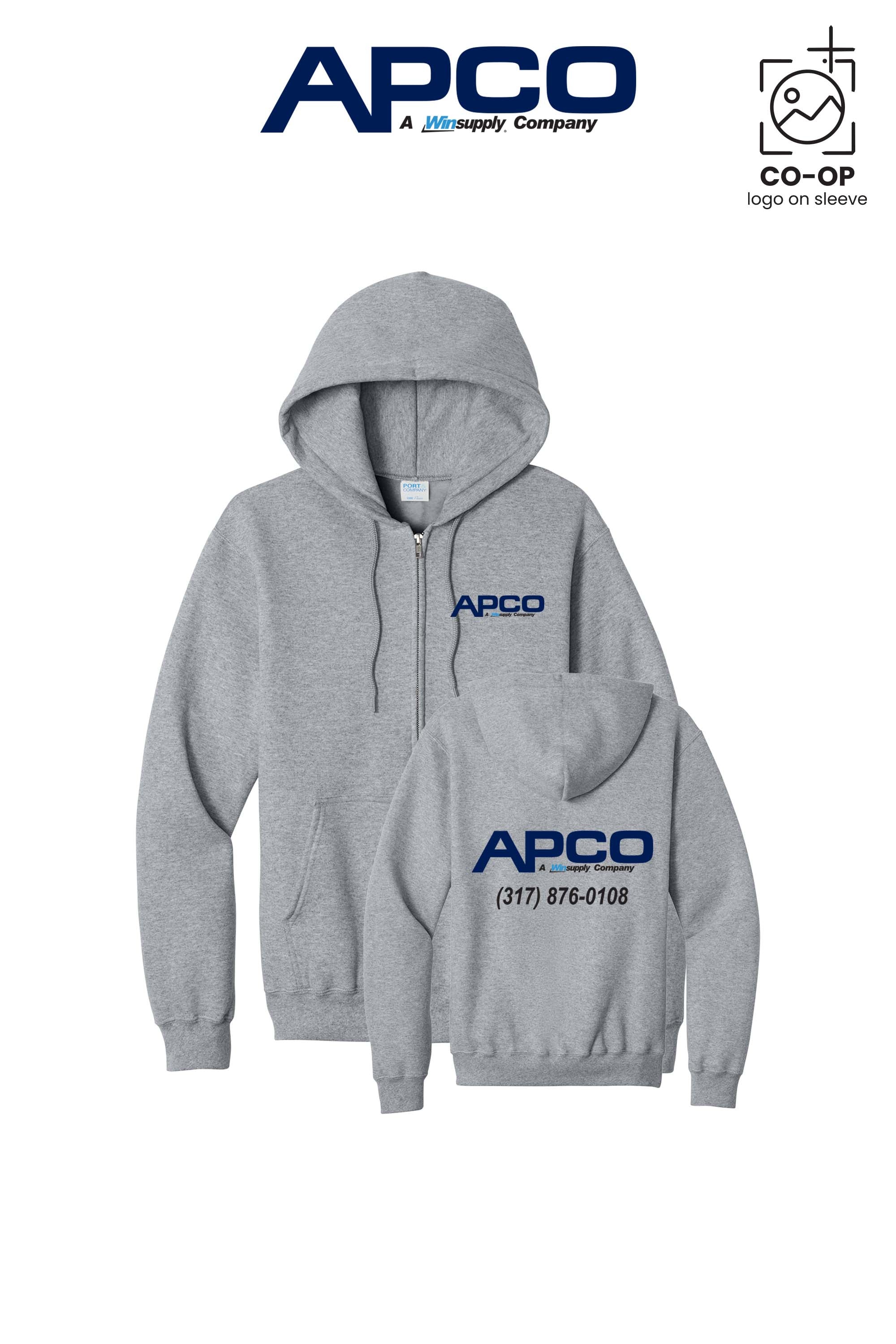 Port & Co™ Core Fleece Full-Zip Hooded Sweatshirt - APCO Supply - Indianapolis