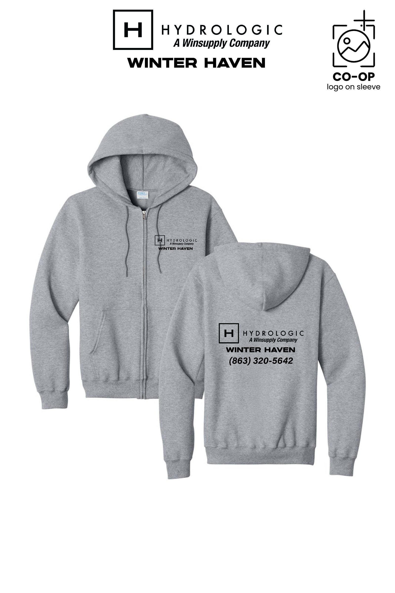 Port & Co™ Core Fleece Full-Zip Hooded Sweatshirt - Winsupply of Winter Haven