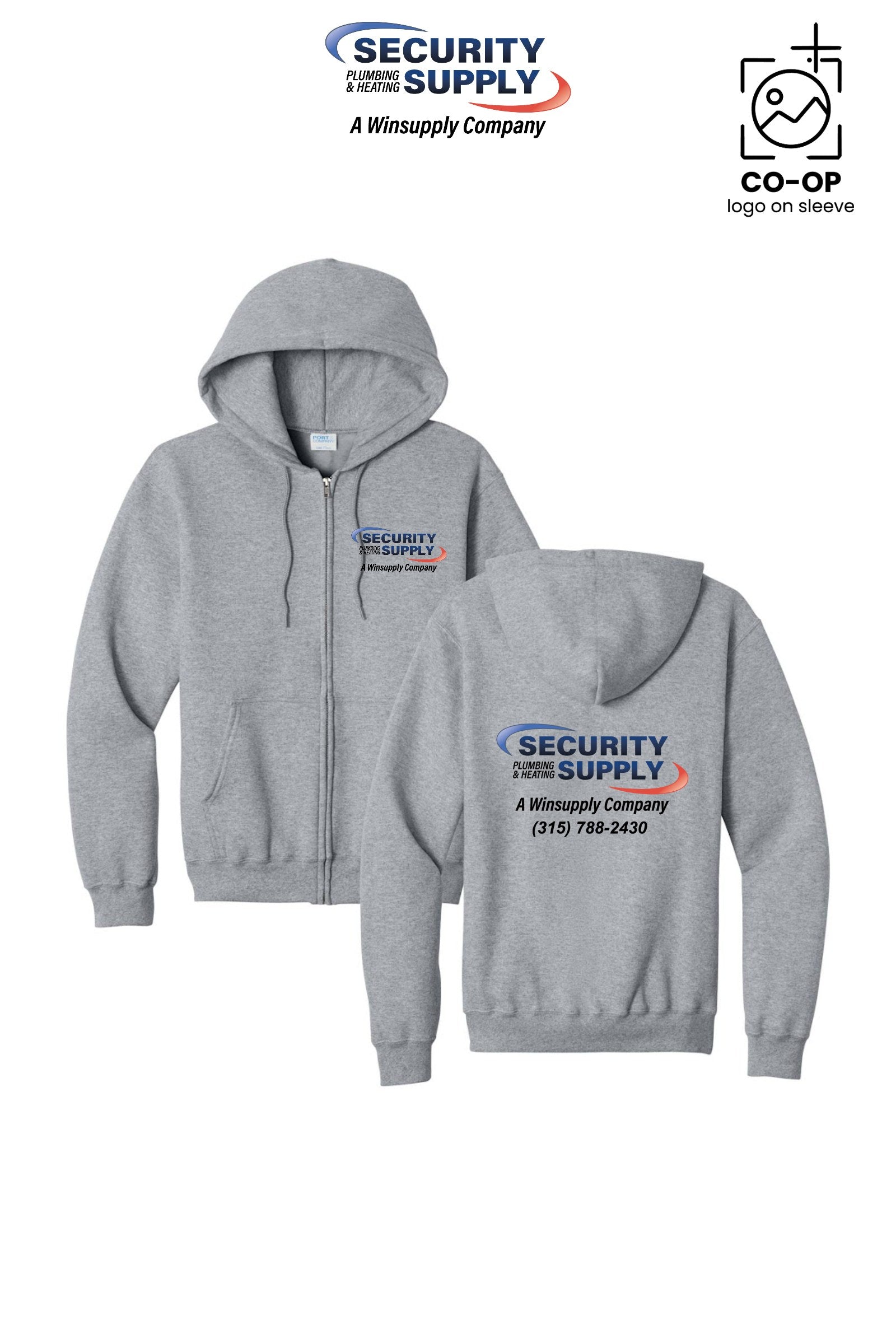 Port & Co™ Core Fleece Full-Zip Hooded Sweatshirt - SPHS Watertown