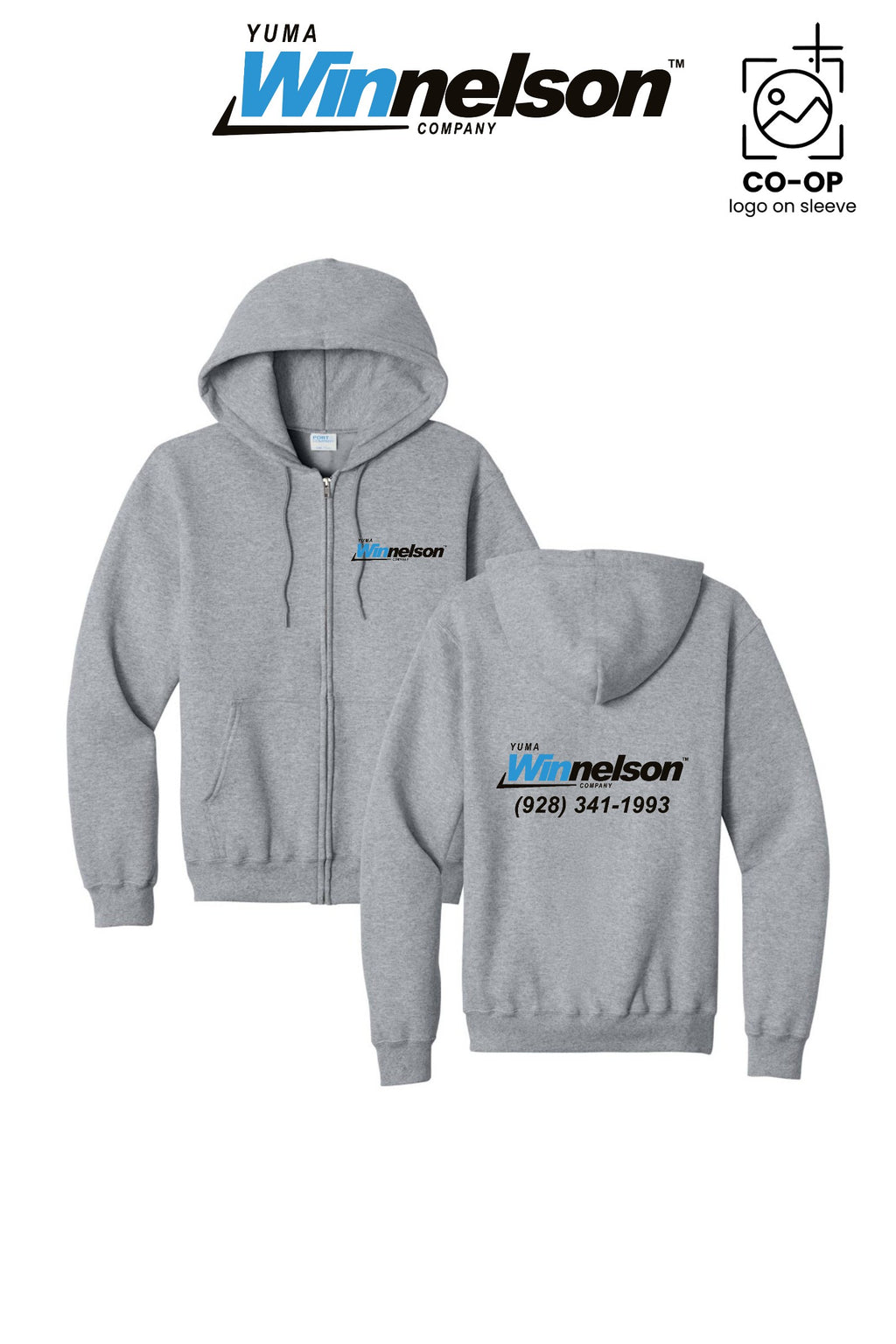 Port & Co™ Core Fleece Full-Zip Hooded Sweatshirt - Yuma Winnelson