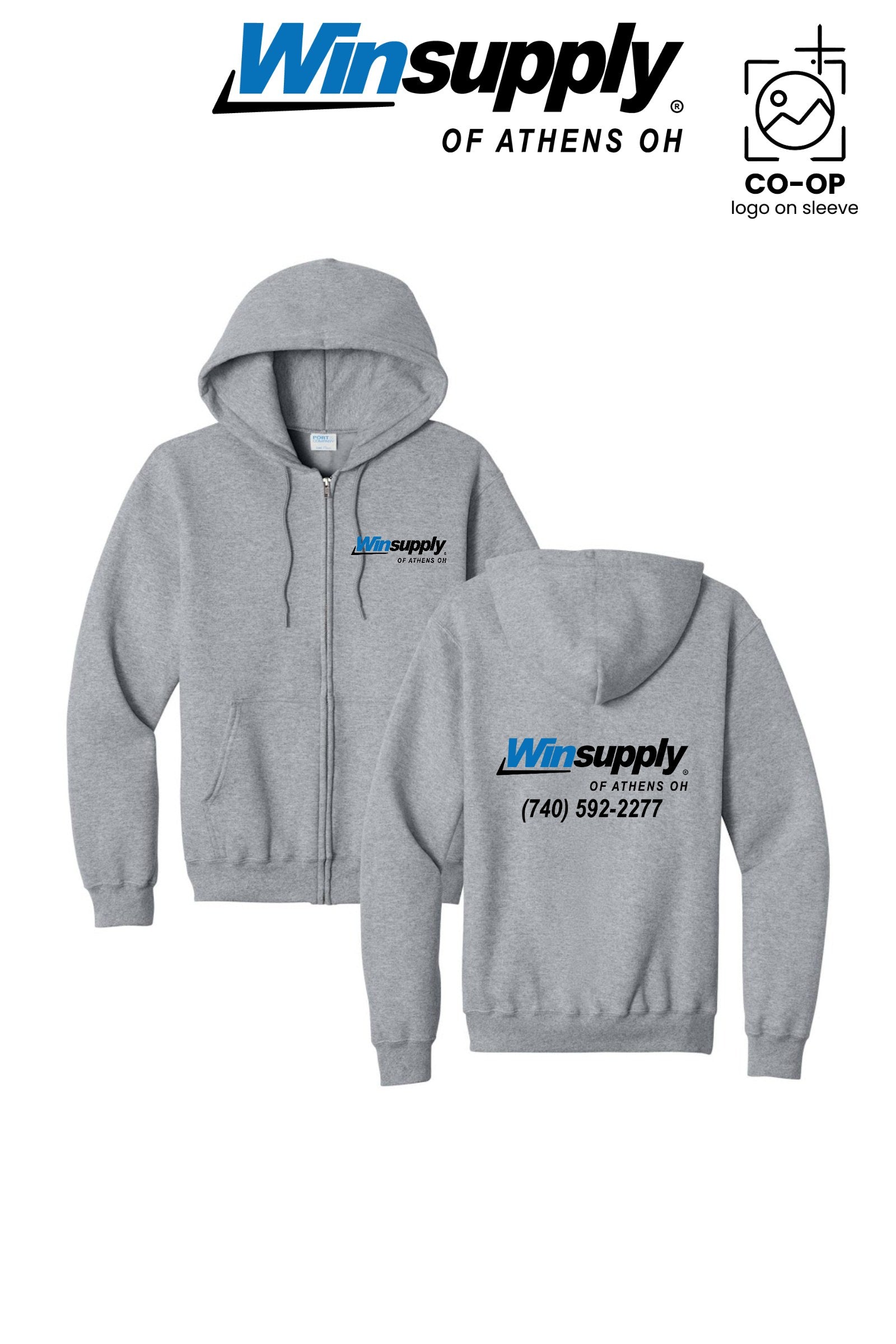 Port & Co™ Core Fleece Full-Zip Hooded Sweatshirt - Winsupply of Athens OH