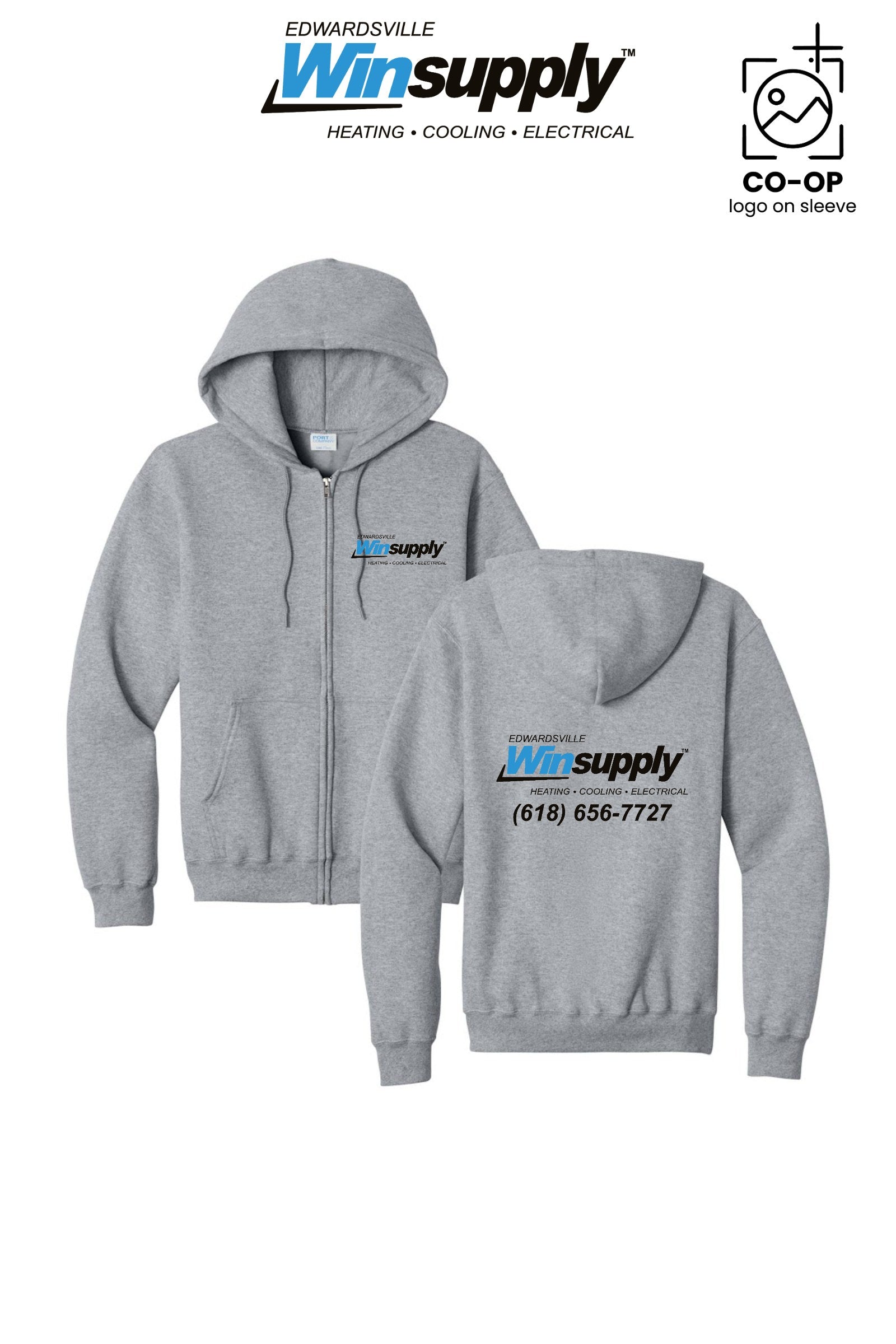 Port & Co™ Core Fleece Full-Zip Hooded Sweatshirt - Edwardsville Winsupply