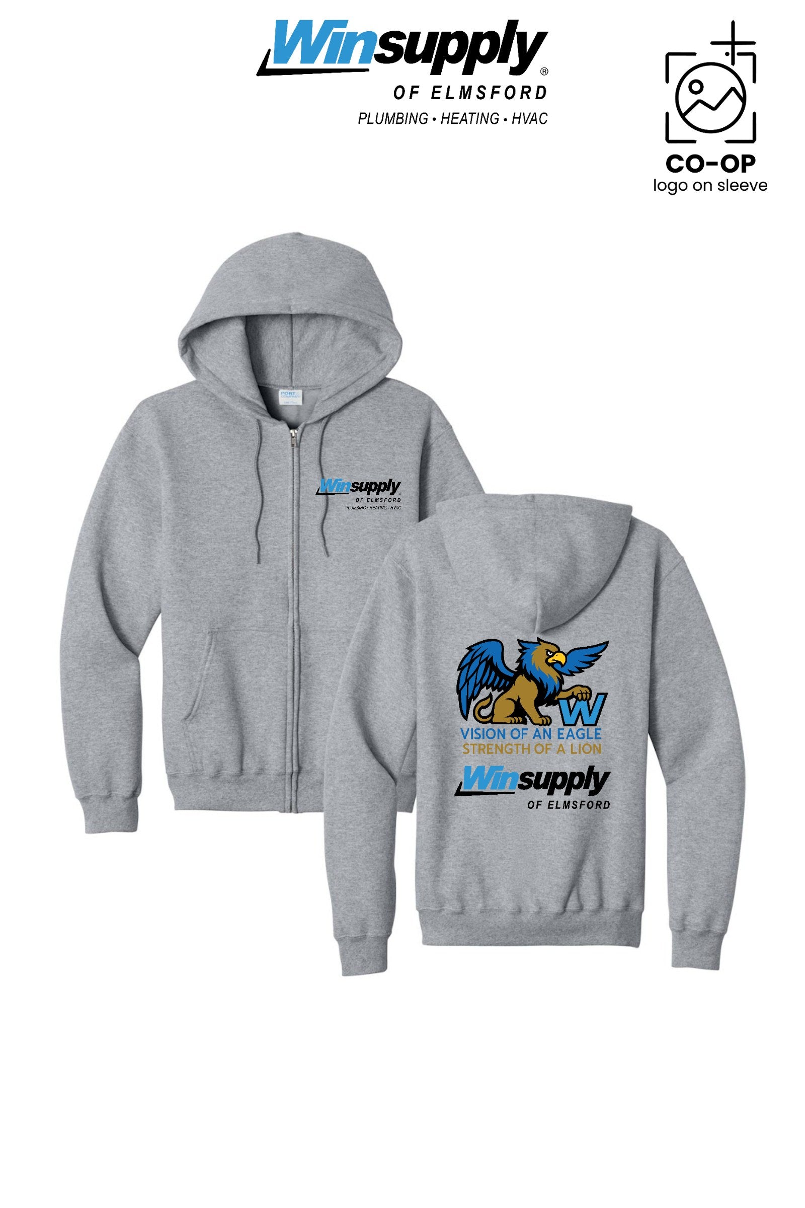 Port & Co™ Core Fleece Full-Zip Hooded Sweatshirt - Winsupply of Elmsford
