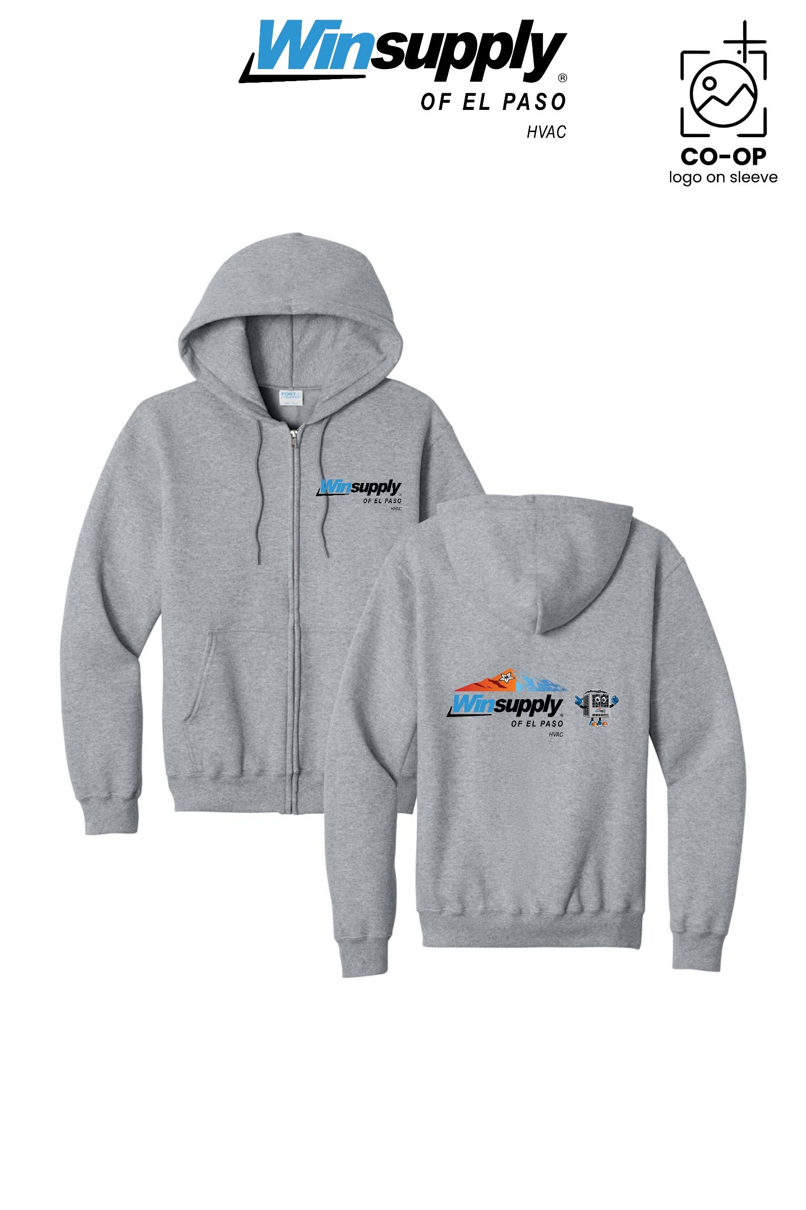 Port & Co™ Core Fleece Full-Zip Hooded Sweatshirt - Winsupply of El Paso
