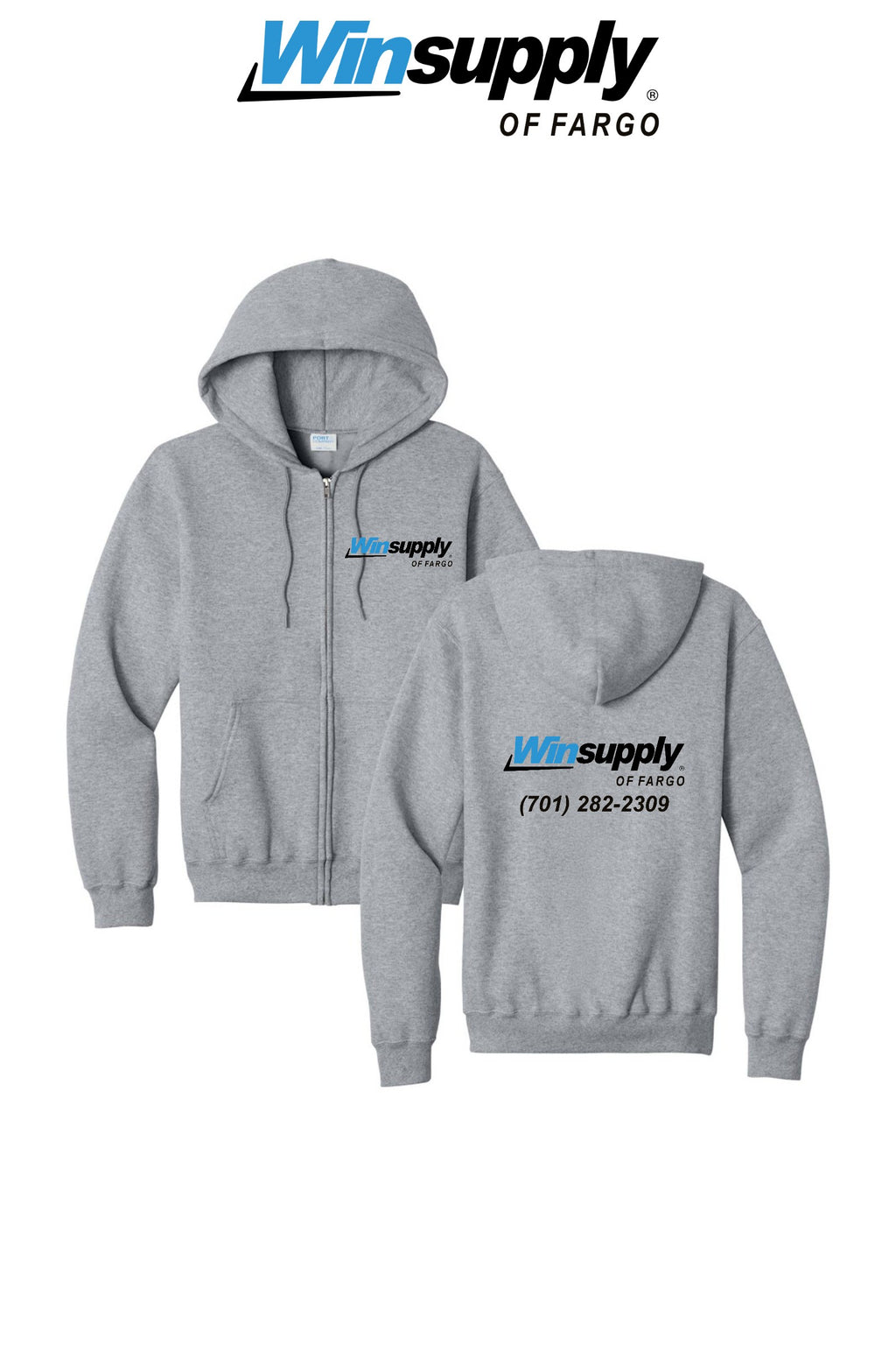 Port & Co™ Core Fleece Full-Zip Hooded Sweatshirt - Winsupply of Fargo