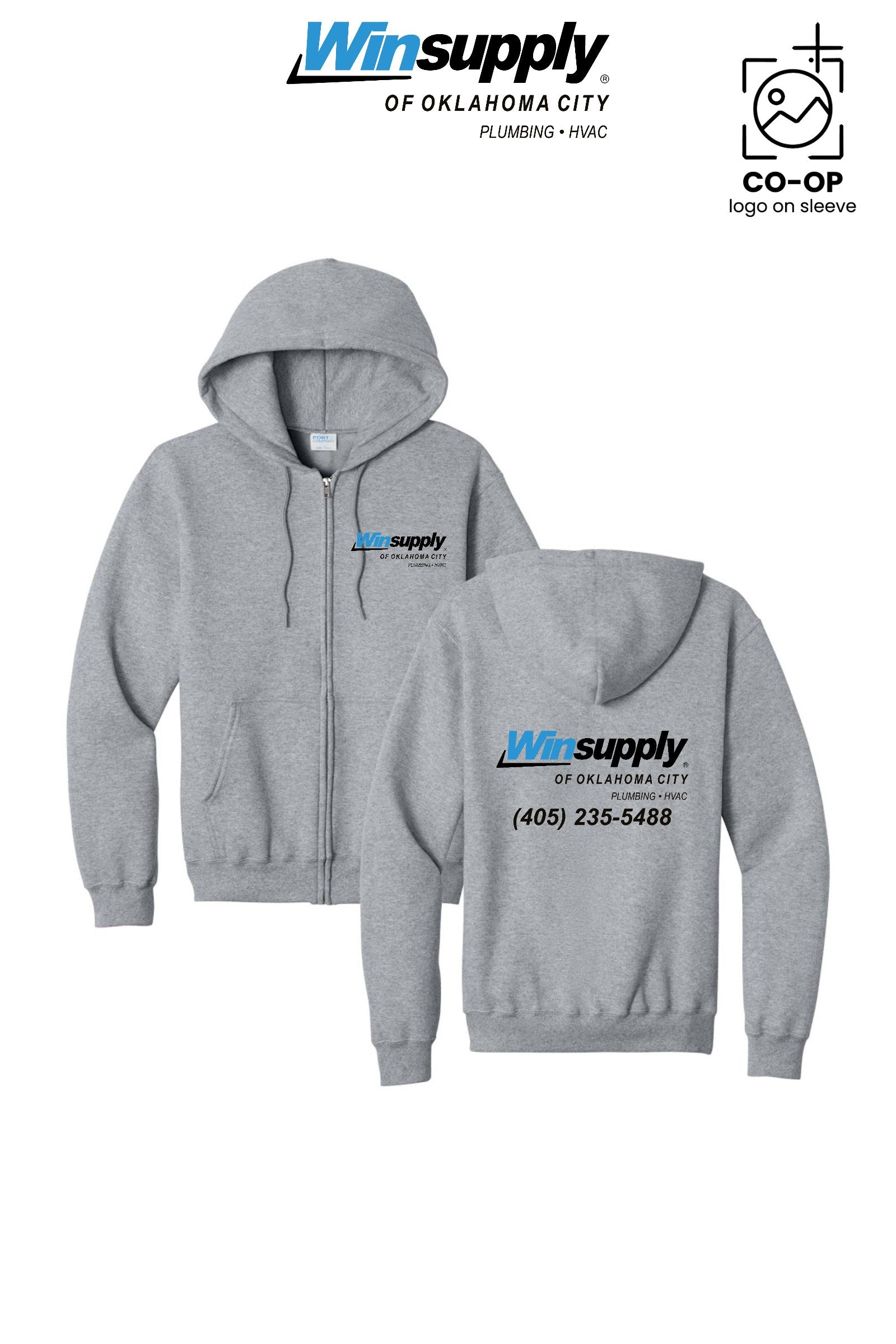 Port & Co™ Core Fleece Full-Zip Hooded Sweatshirt - Winsupply of Oklahoma City