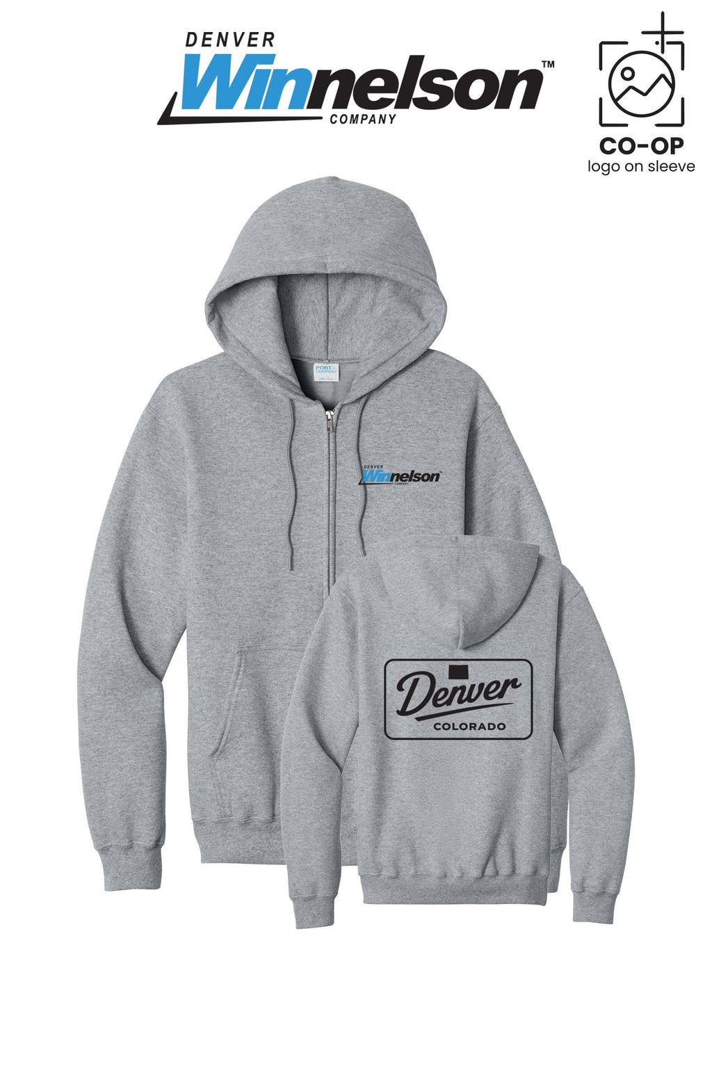 Port & Co™ Core Fleece Full-Zip Hooded Sweatshirt - Denver Winnelson