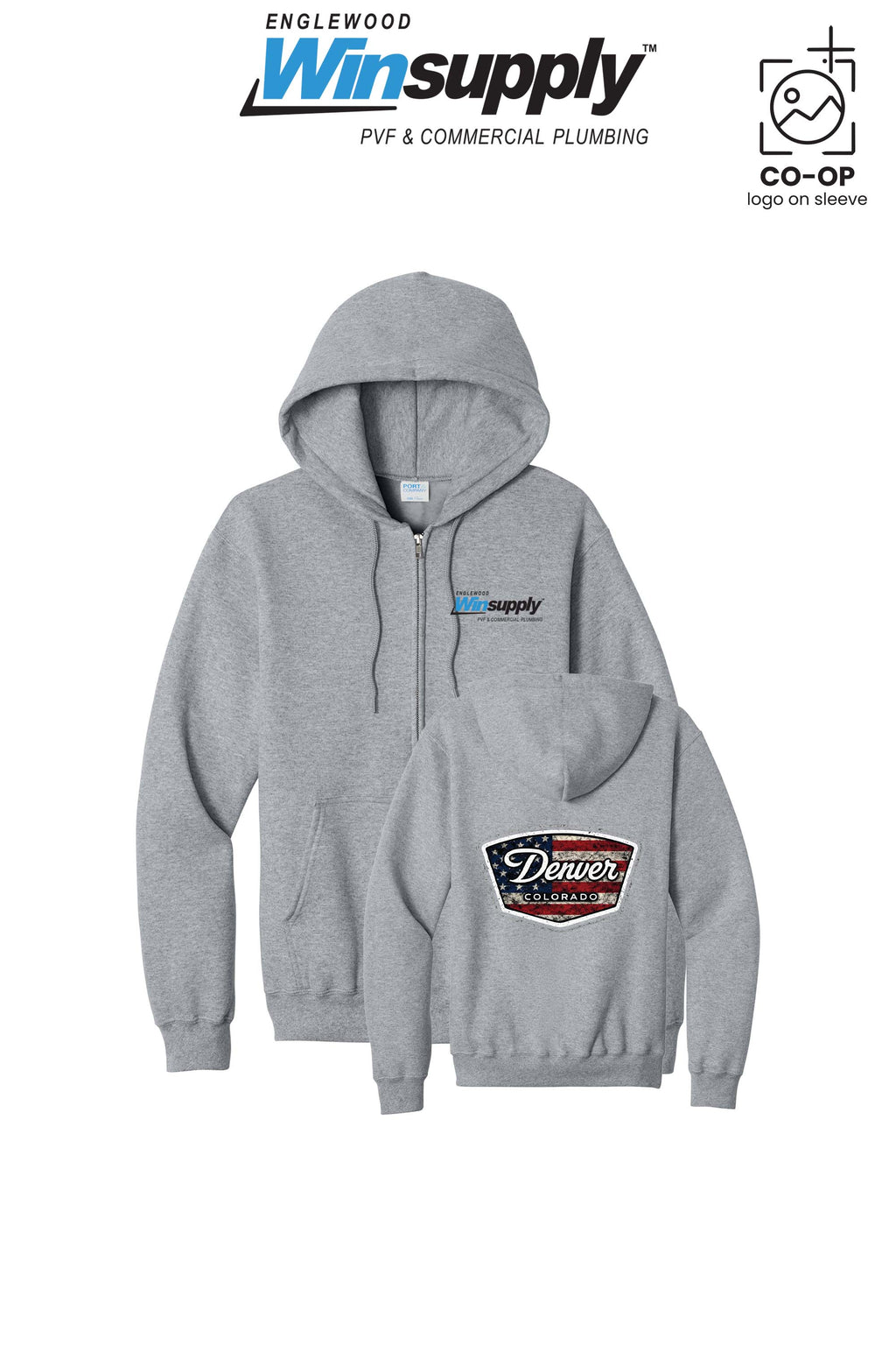 Port & Co™ Core Fleece Full-Zip Hooded Sweatshirt - Englewood Winsupply