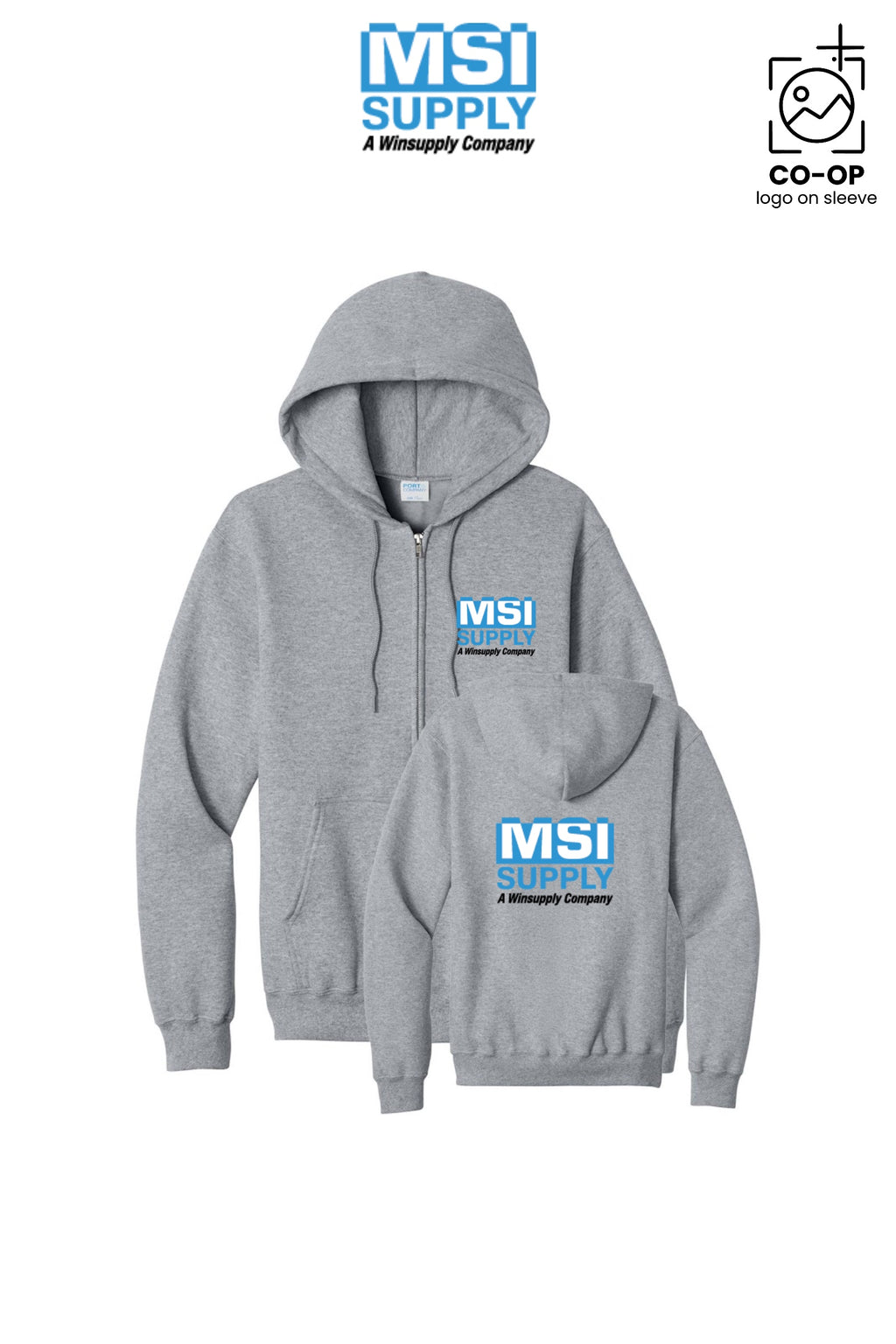 Port & Co™ Core Fleece Full-Zip Hooded Sweatshirt - MSI Supply Houston
