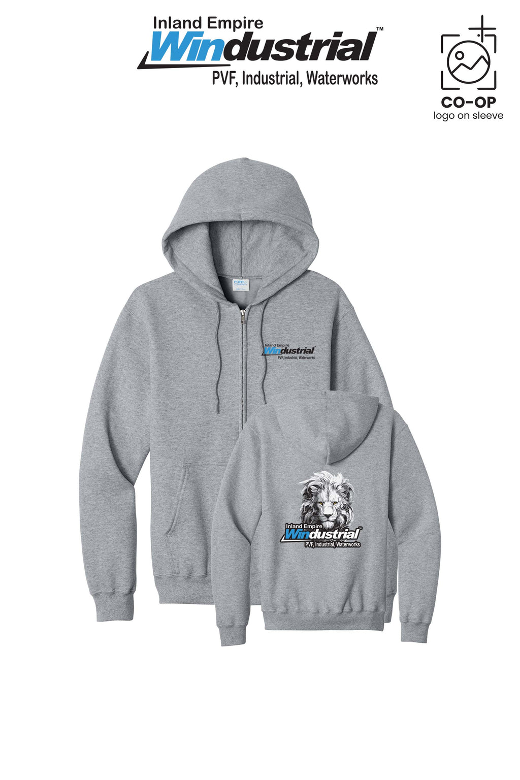 Port & Co™ Core Fleece Full-Zip Hooded Sweatshirt - Inland Empire Windustrial