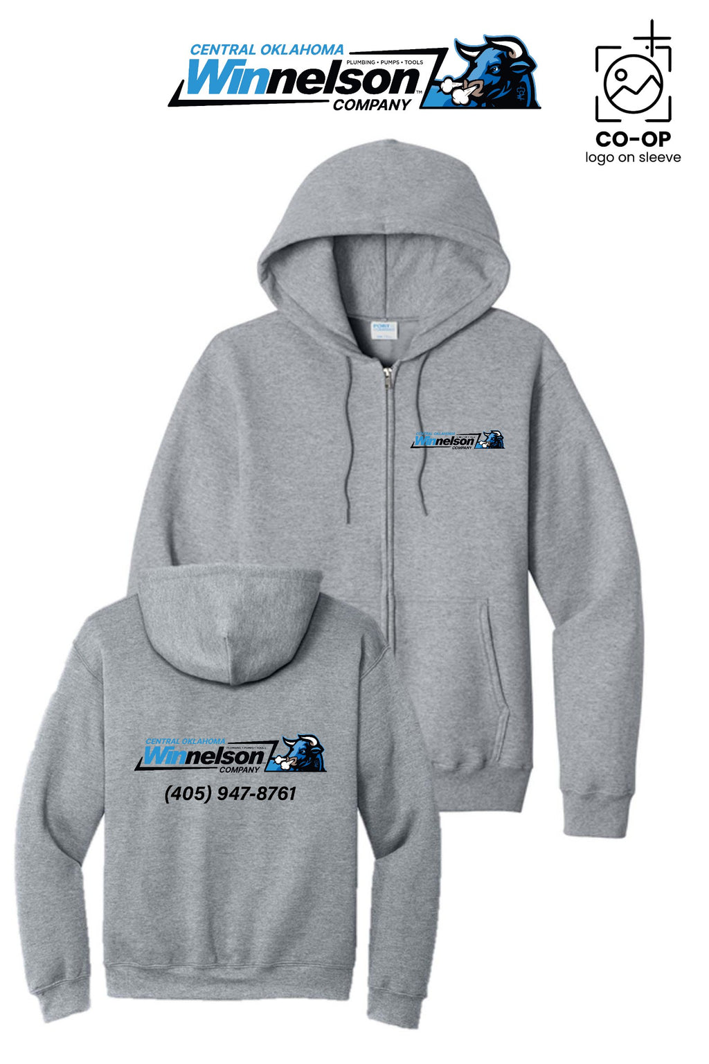 Port & Co™ Core Fleece Full-Zip Hooded Sweatshirt - Winnelson Central Oklahoma