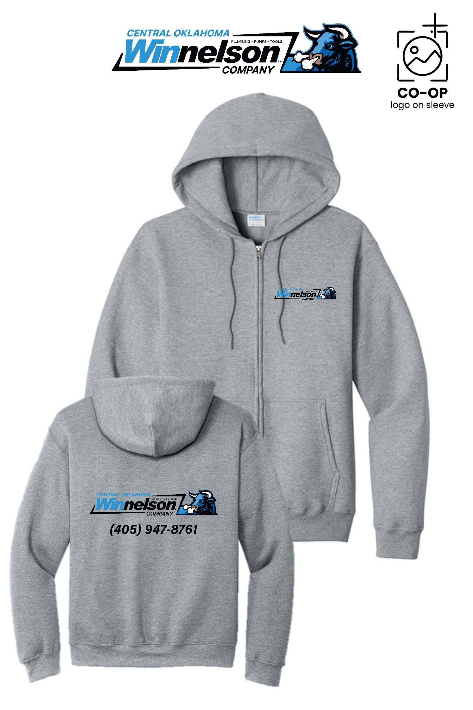 Port & Co™ Core Fleece Full-Zip Hooded Sweatshirt - Winnelson Central Oklahoma