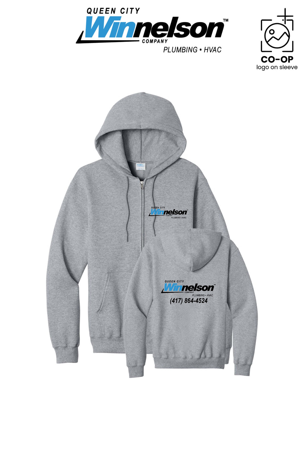 Port & Co™ Core Fleece Full-Zip Hooded Sweatshirt - Queen City Winnelson