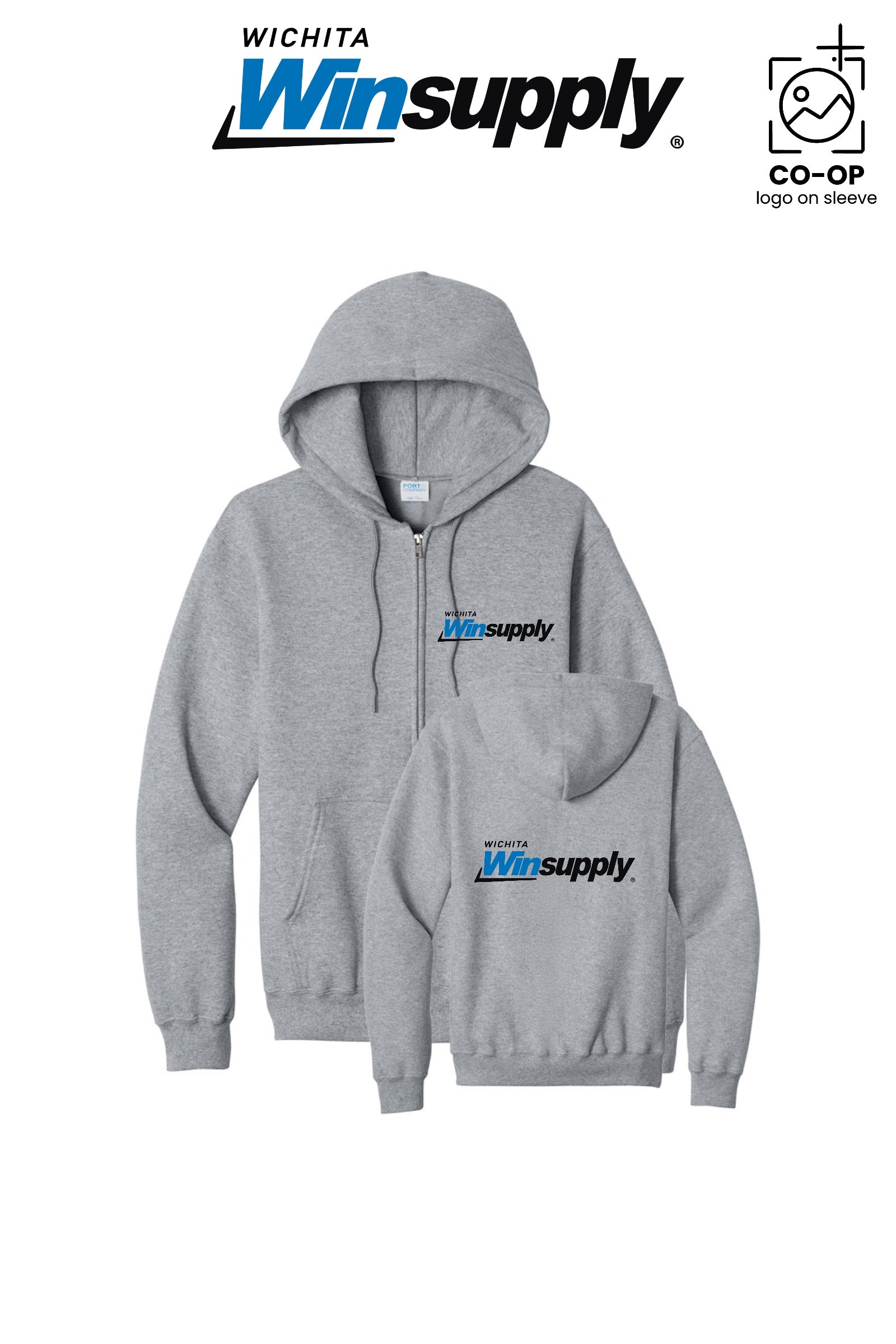 Port & Co™ Core Fleece Full-Zip Hooded Sweatshirt - Wichita Winsupply
