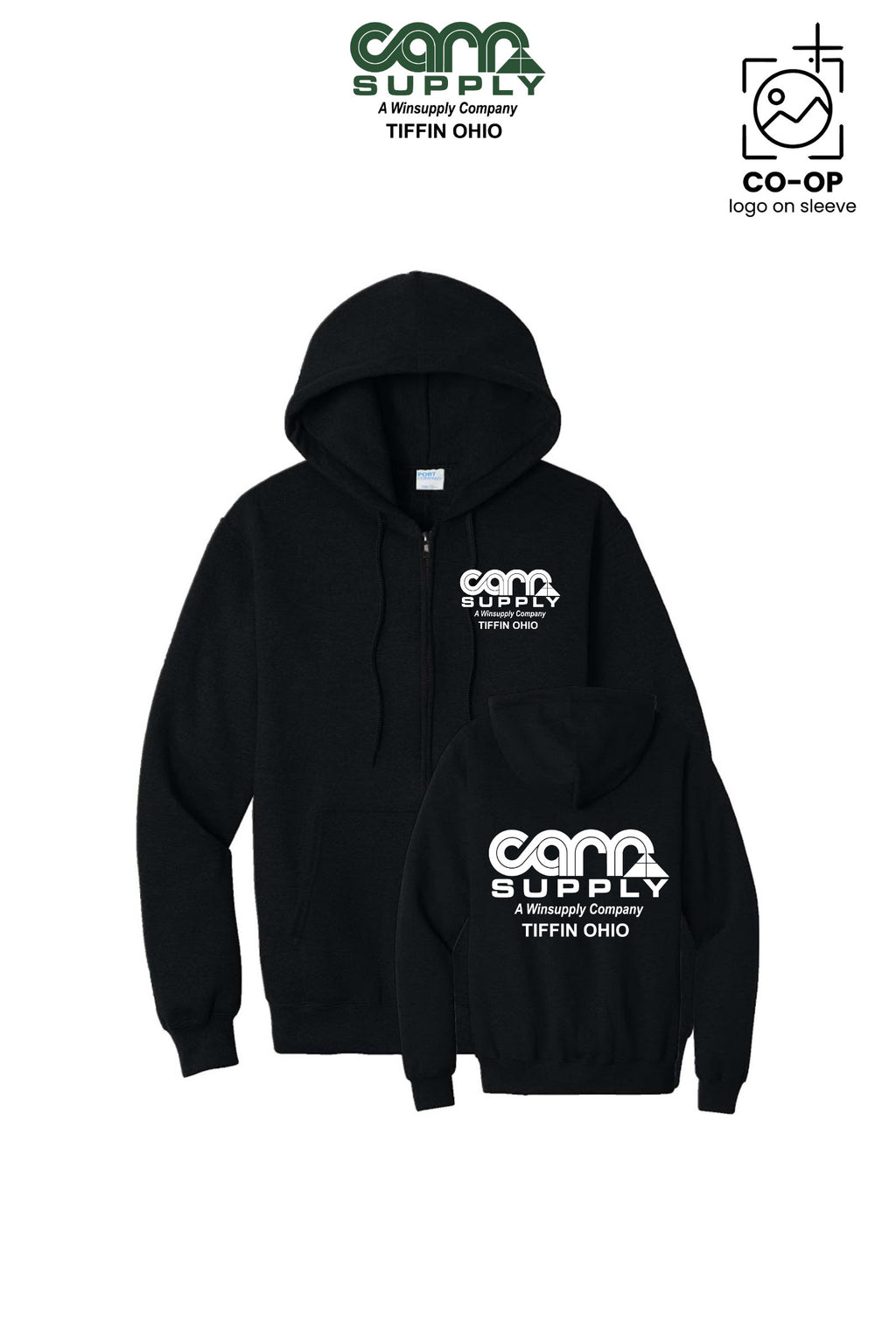 Port & Co™ Core Fleece Full-Zip Hooded Sweatshirt - Carr Supply - Tiffin