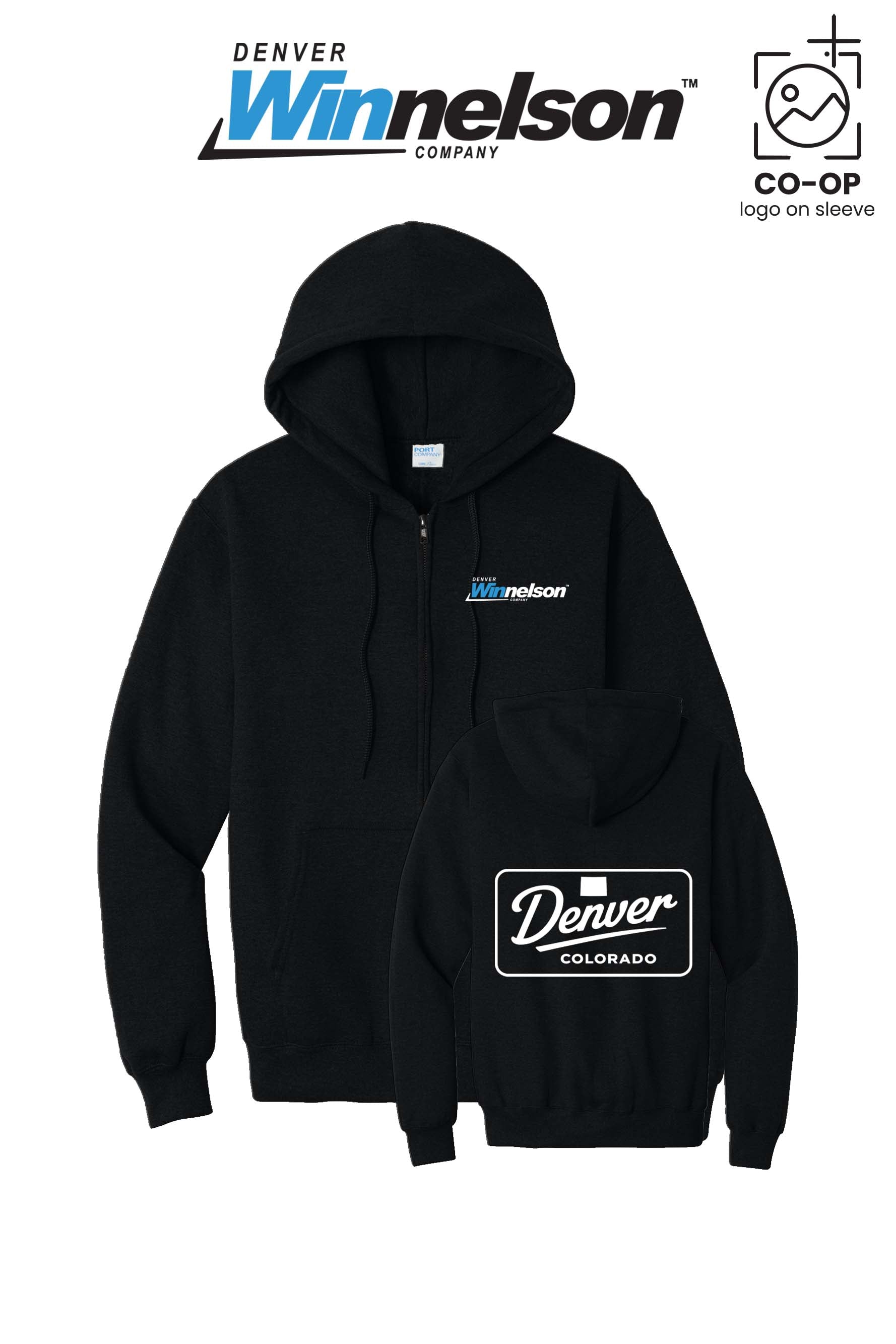 Port & Co™ Core Fleece Full-Zip Hooded Sweatshirt - Denver Winnelson