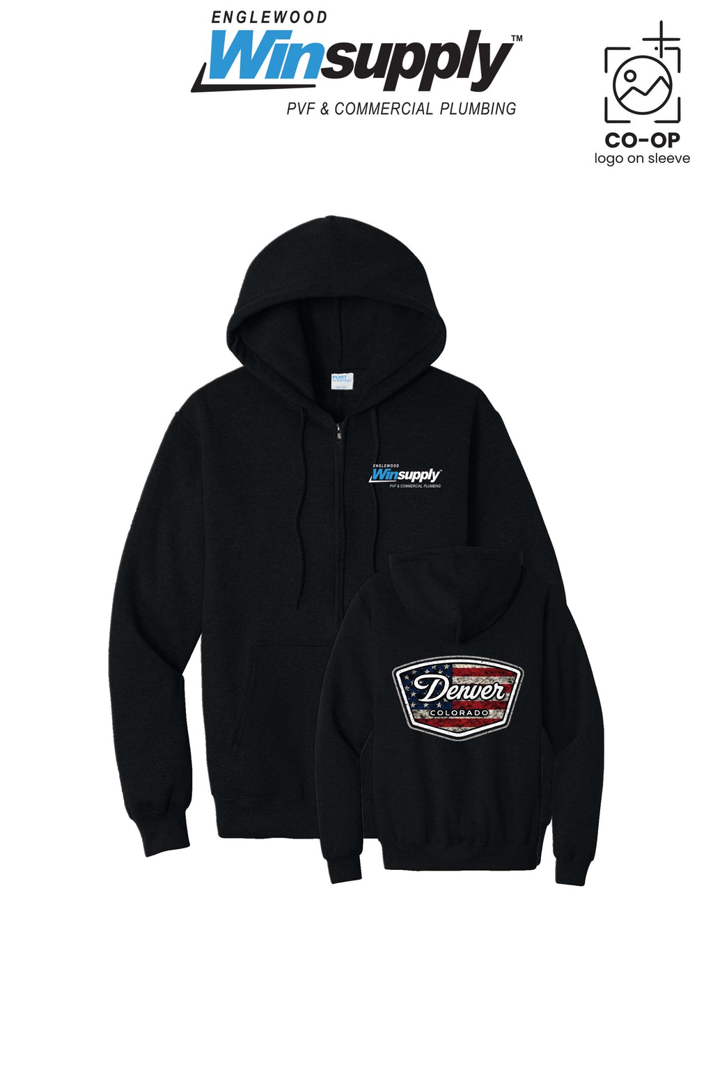 Port & Co™ Core Fleece Full-Zip Hooded Sweatshirt - Englewood Winsupply