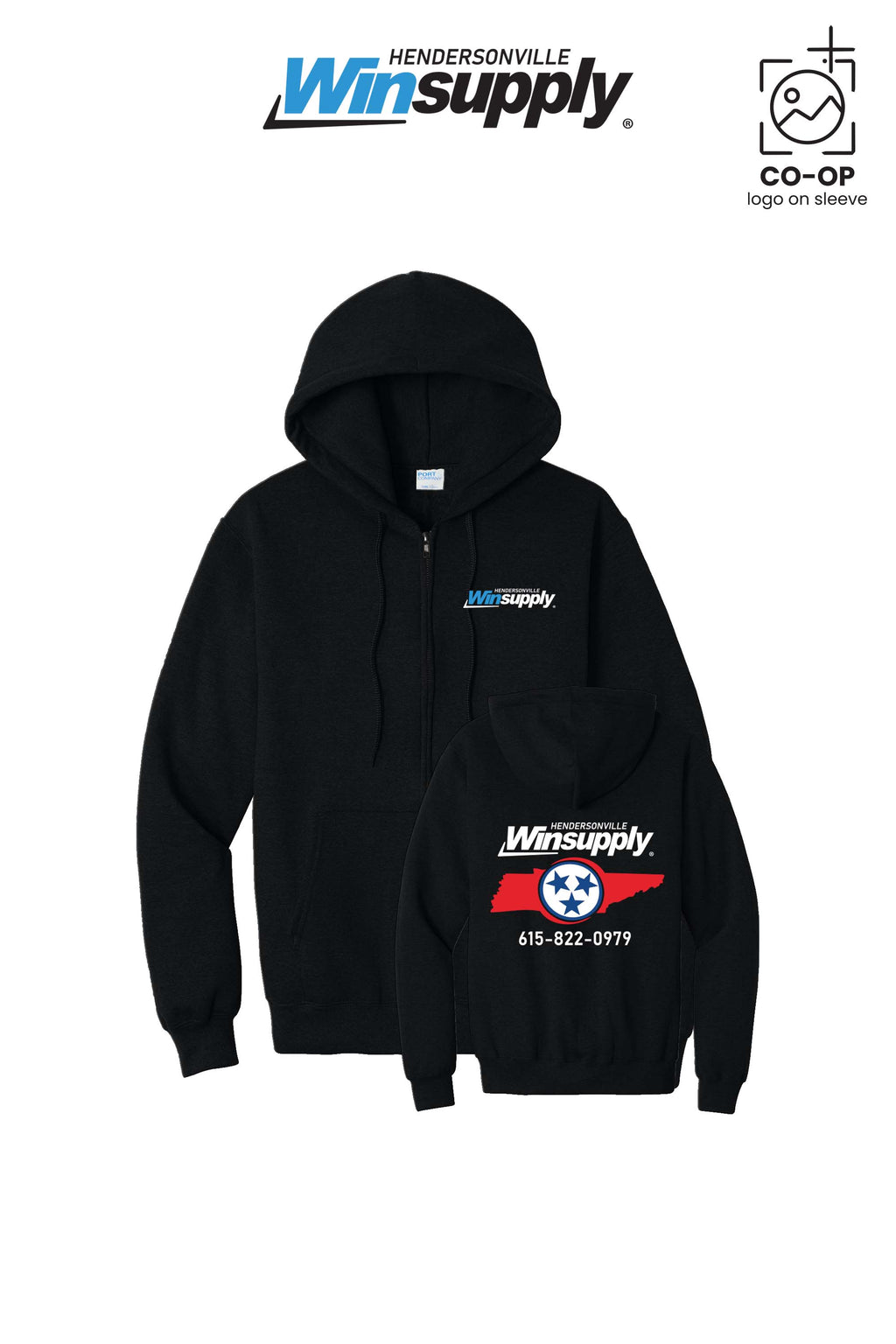 Port & Co™ Core Fleece Full-Zip Hooded Sweatshirt - Winsupply of Hendersonville