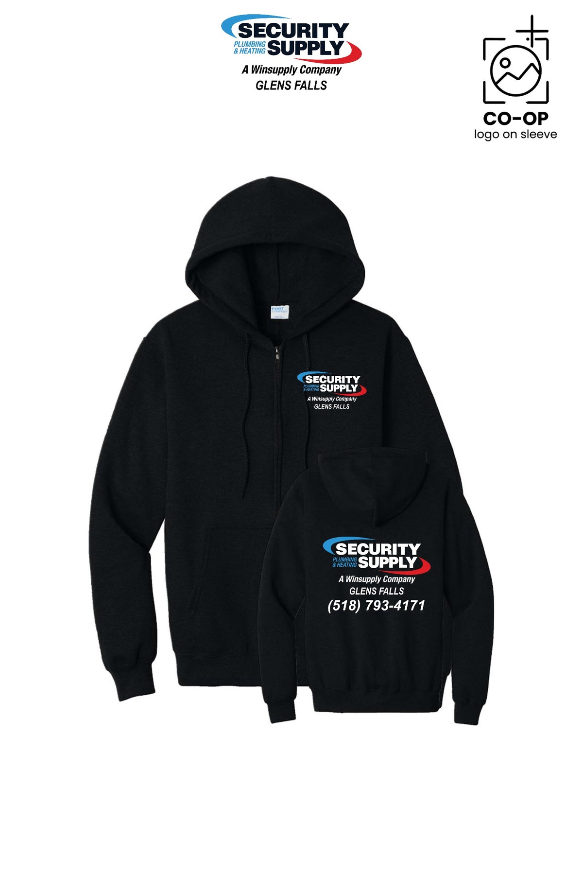 Port & Co™ Core Fleece Full-Zip Hooded Sweatshirt - SPHS Glens Falls