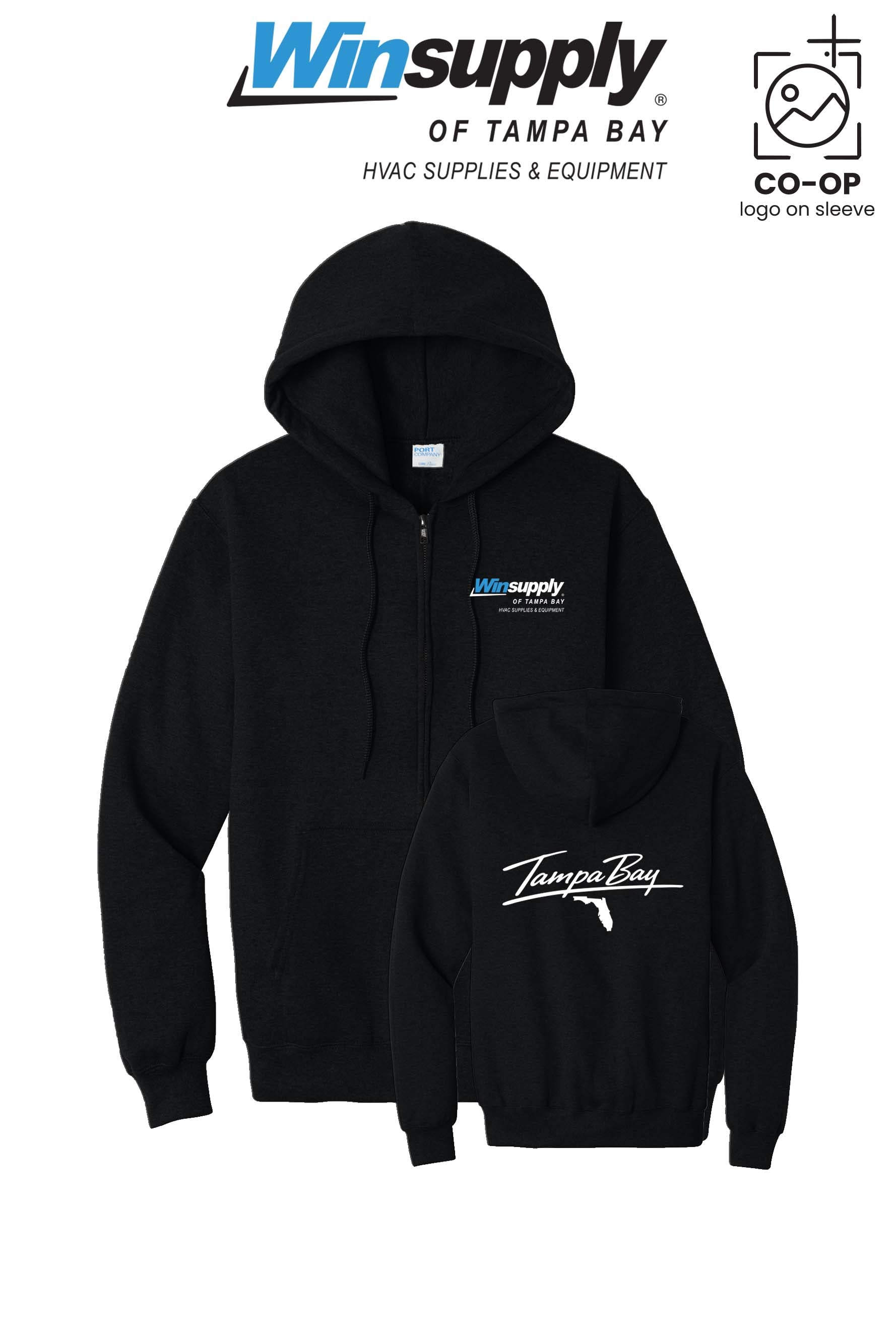 Port & Co™ Core Fleece Full-Zip Hooded Sweatshirt - Winsupply of Tampa Bay