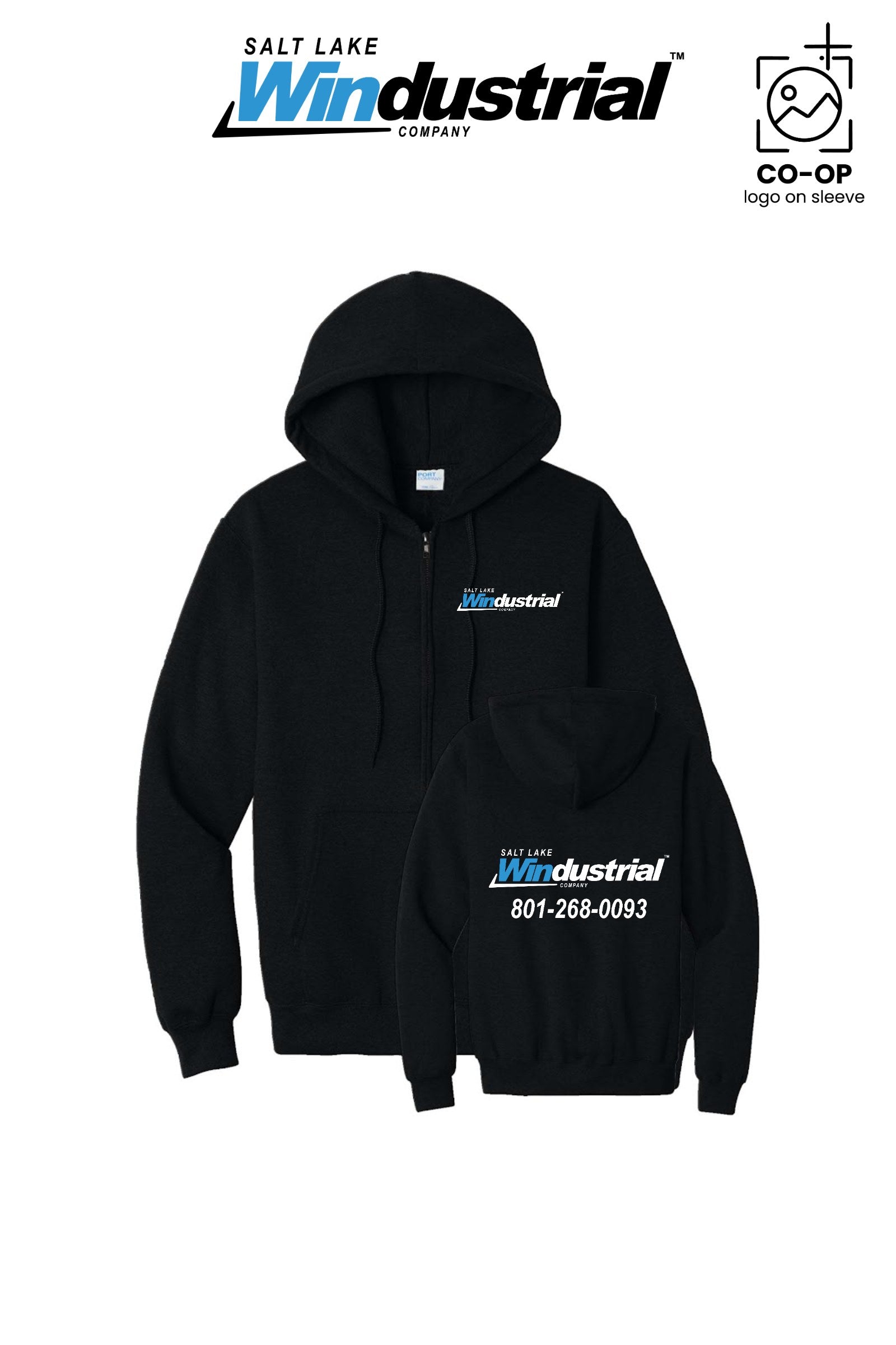 Port & Co™ Core Fleece Full-Zip Hooded Sweatshirt - Salt Lake Windustrial
