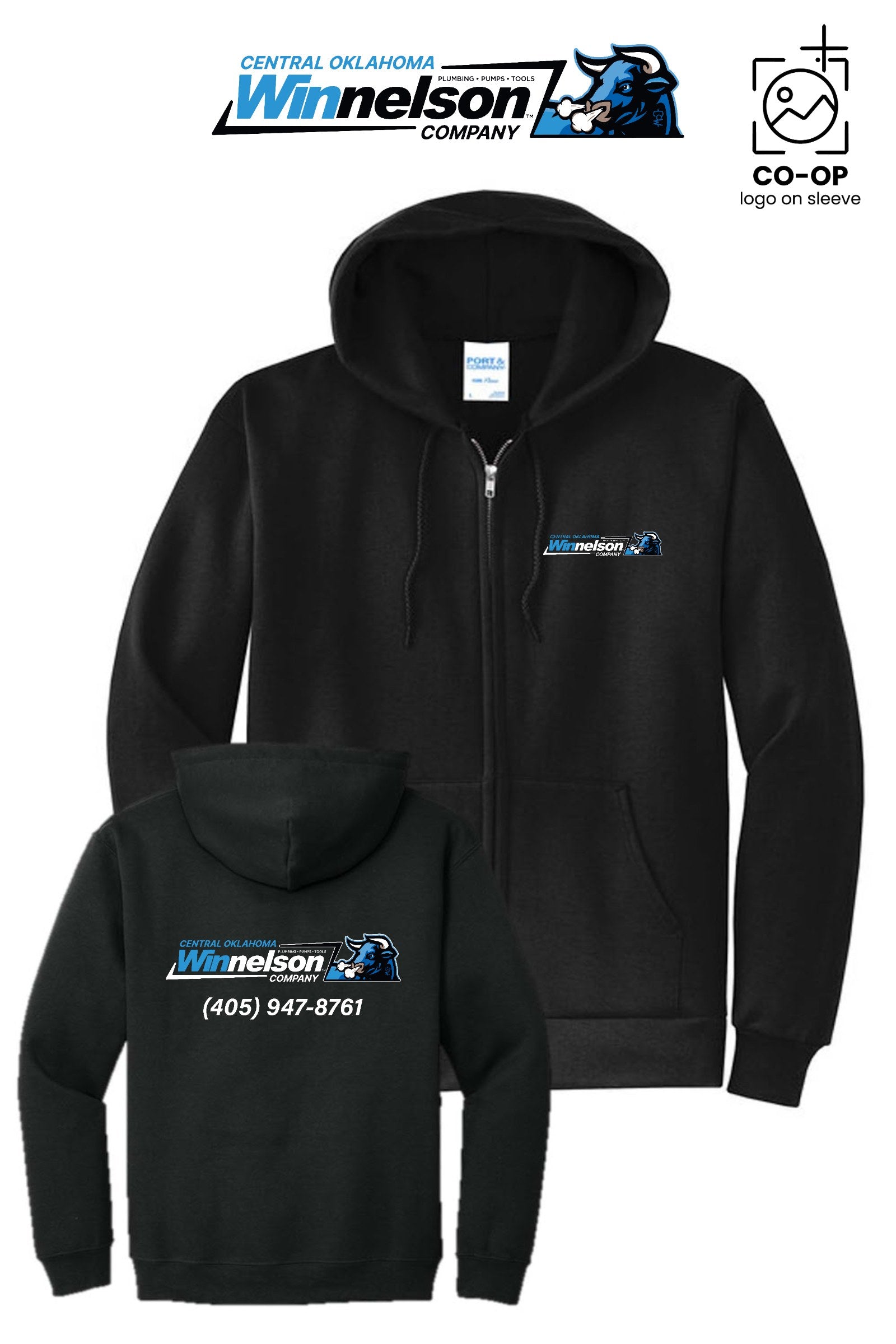 Port & Co™ Core Fleece Full-Zip Hooded Sweatshirt - Winnelson Central Oklahoma
