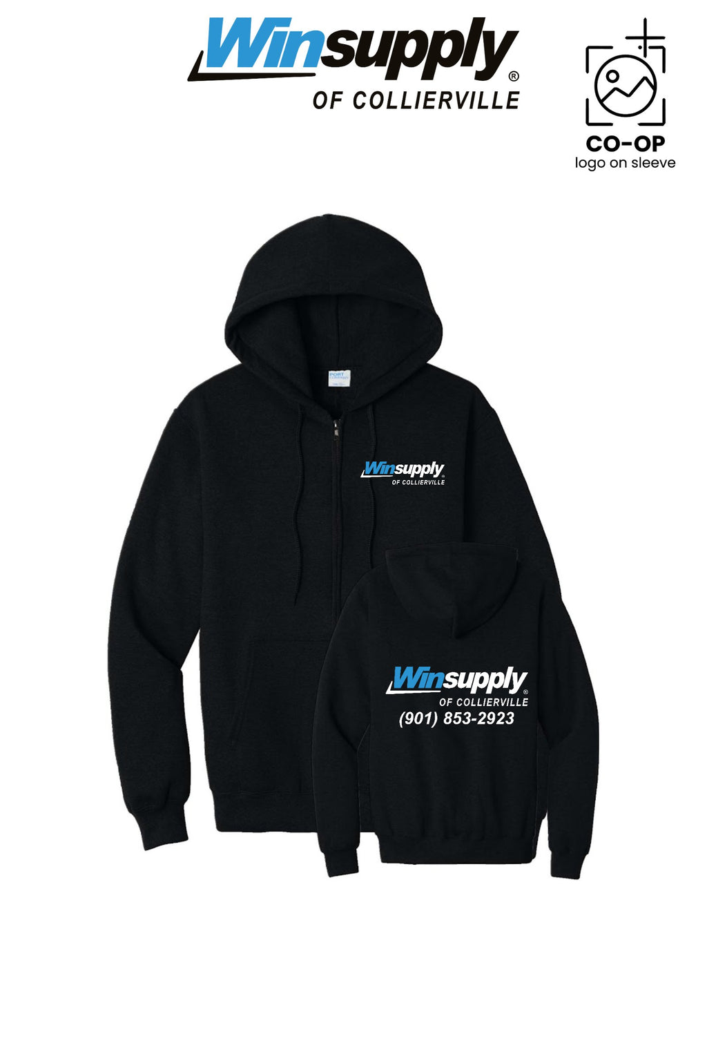 Port & Co™ Core Fleece Full-Zip Hooded Sweatshirt - Winsupply of Collierville
