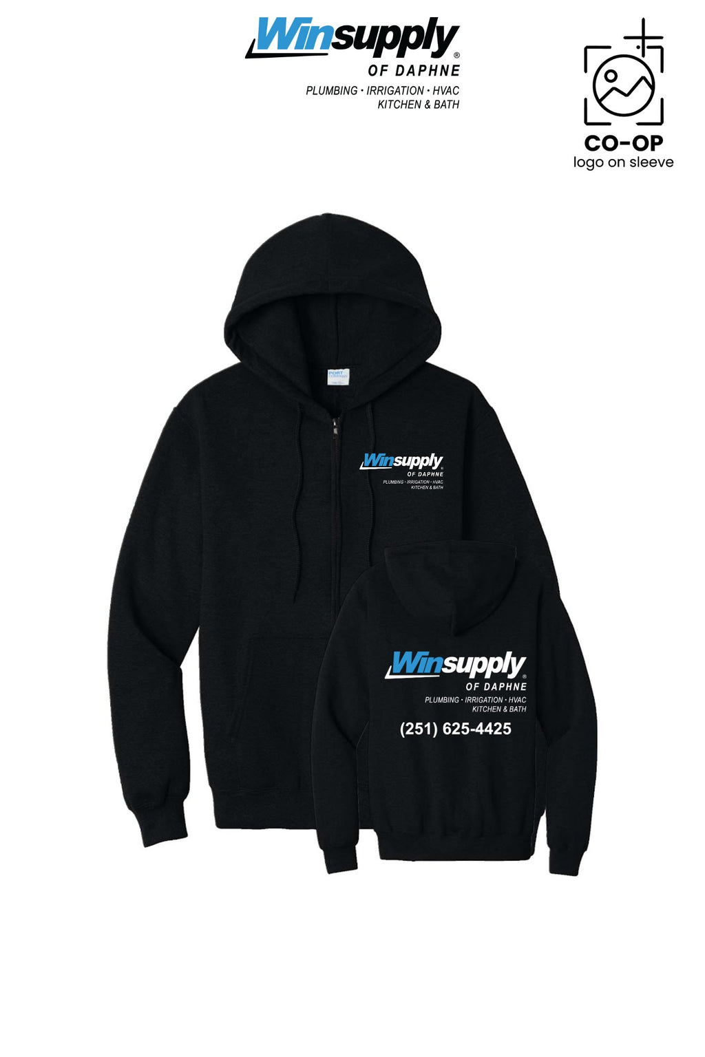 Port & Co™ Core Fleece Full-Zip Hooded Sweatshirt - Winsupply of Daphne