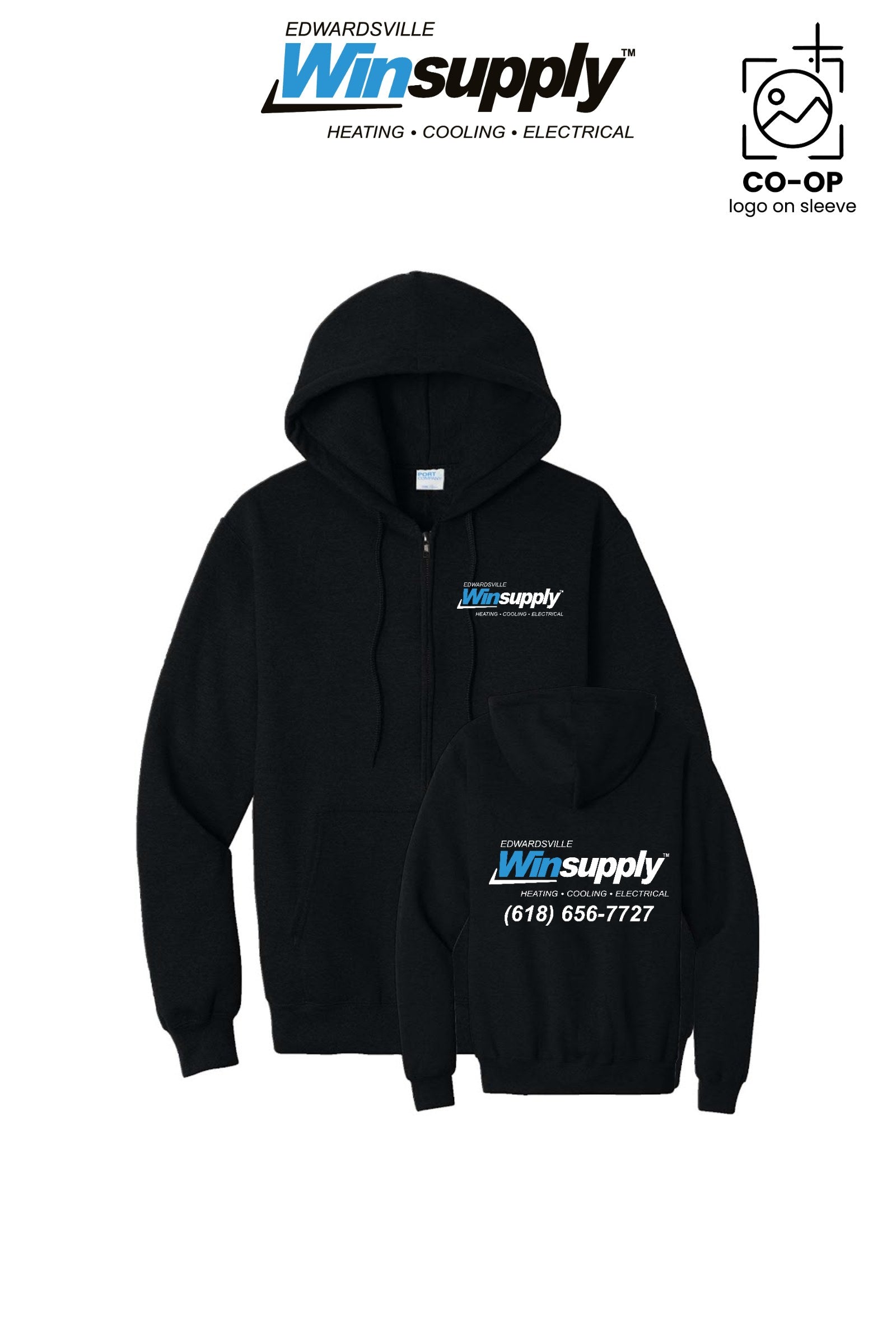 Port & Co™ Core Fleece Full-Zip Hooded Sweatshirt - Edwardsville Winsupply