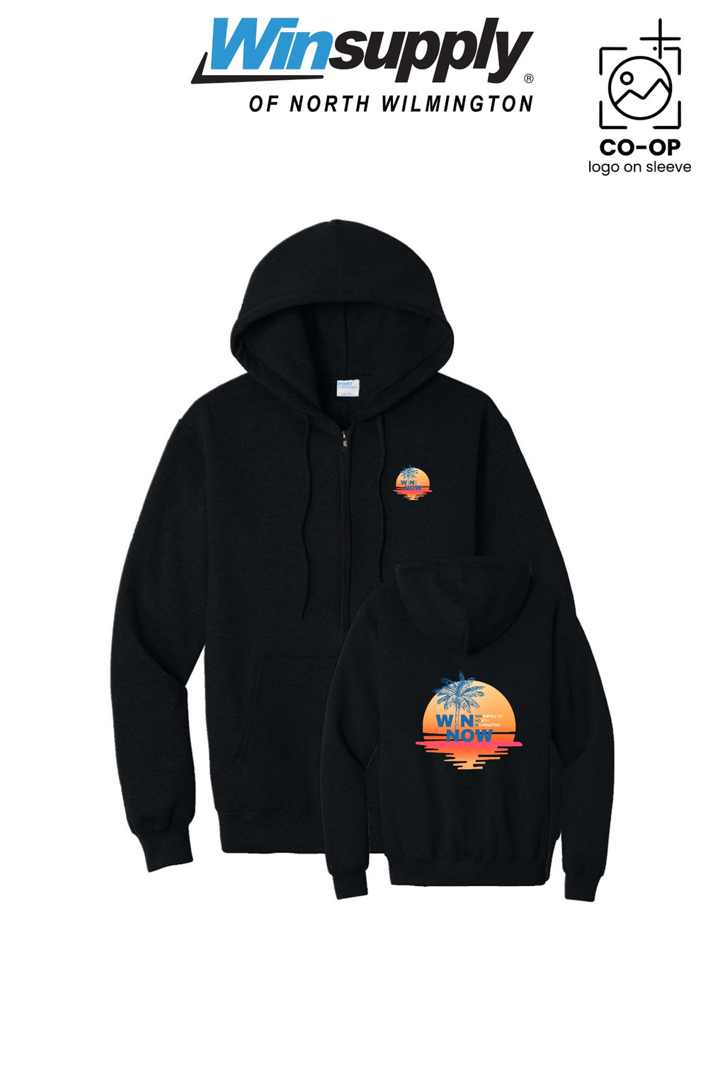 "WIN NOW" Port & Co™ Core Fleece Full-Zip Hooded Sweatshirt - Winsupply N Wilmington NC
