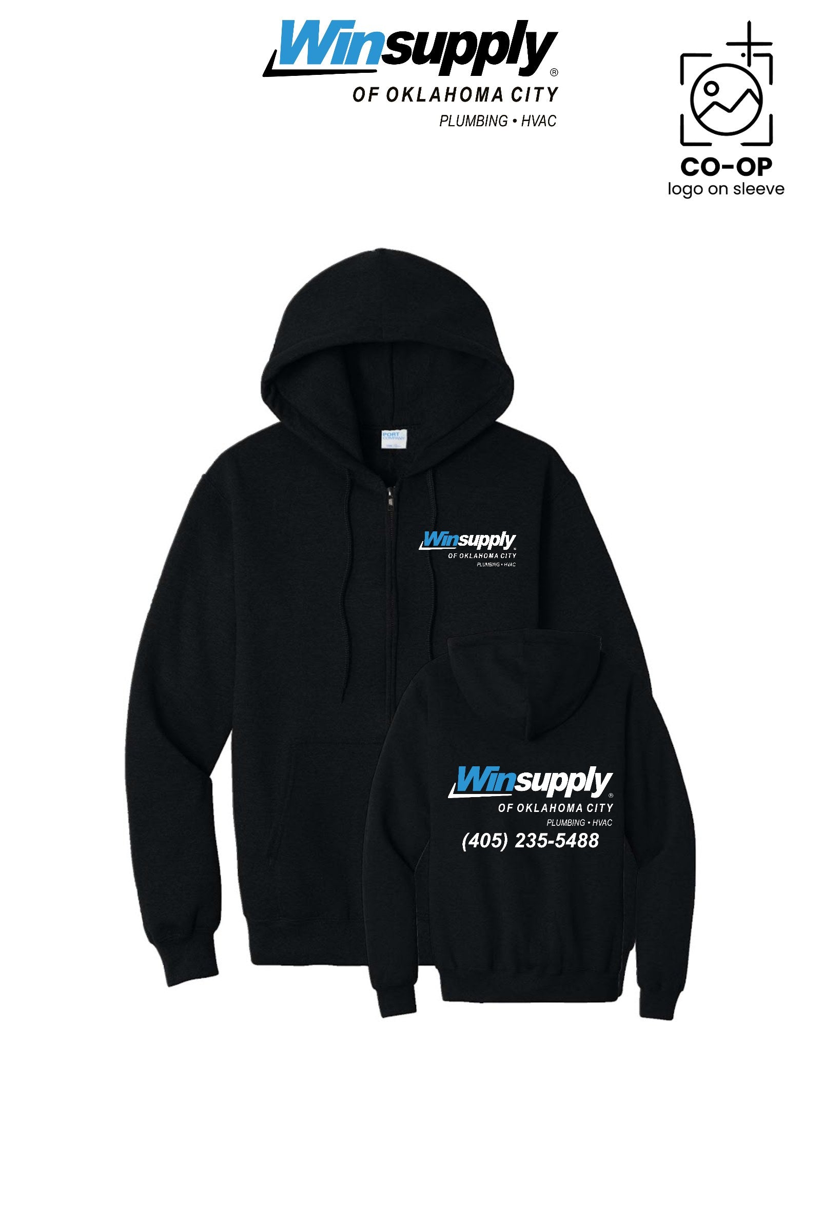 Port & Co™ Core Fleece Full-Zip Hooded Sweatshirt - Winsupply of Oklahoma City