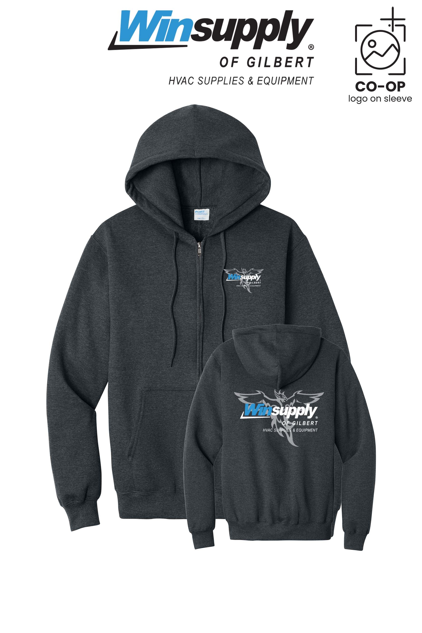 Port & Co™ Core Fleece Full-Zip Hooded Sweatshirt - Winsupply of Gilbert