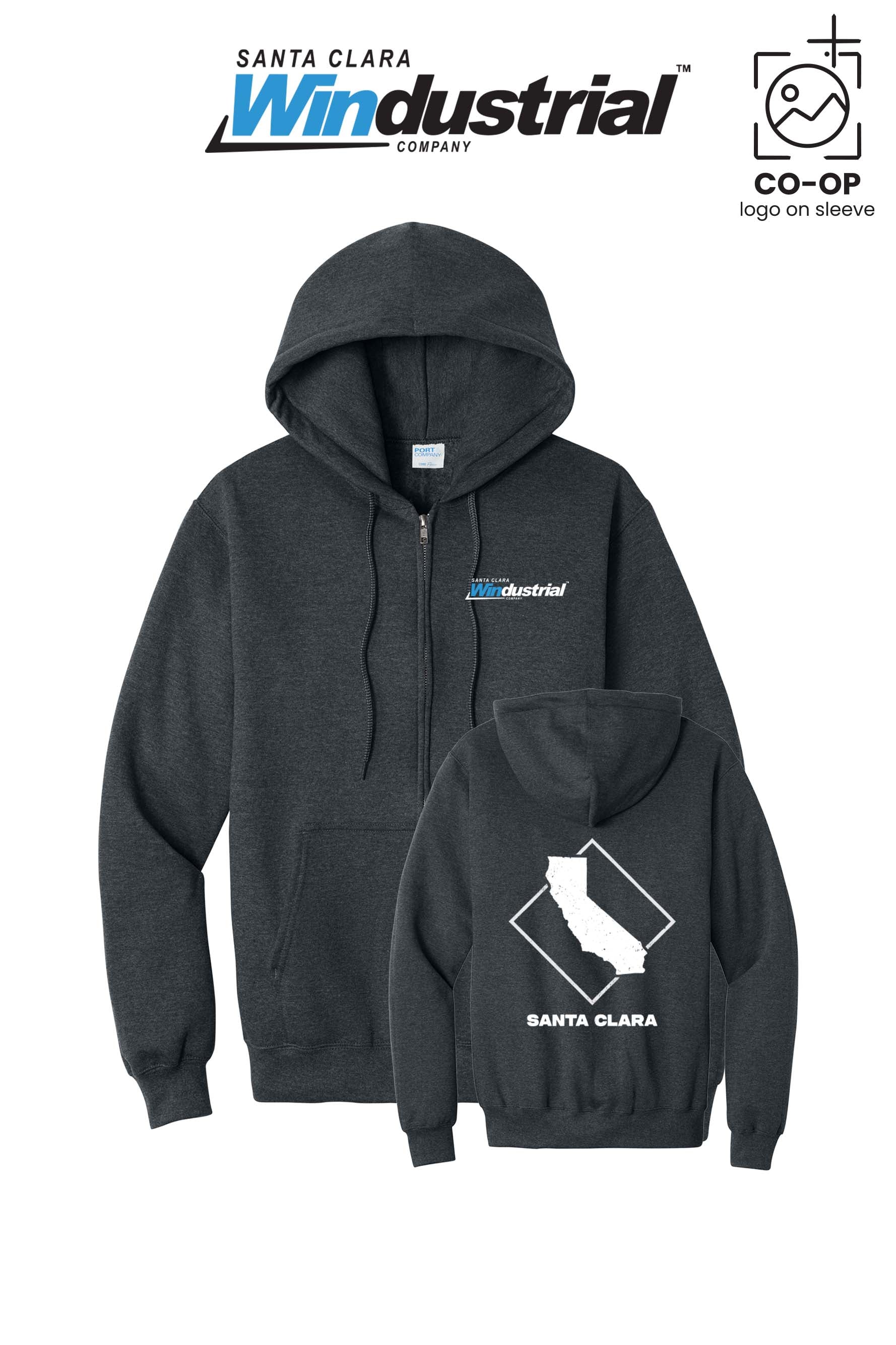 Port & Co™ Core Fleece Full-Zip Hooded Sweatshirt - Santa Clara Windustrial