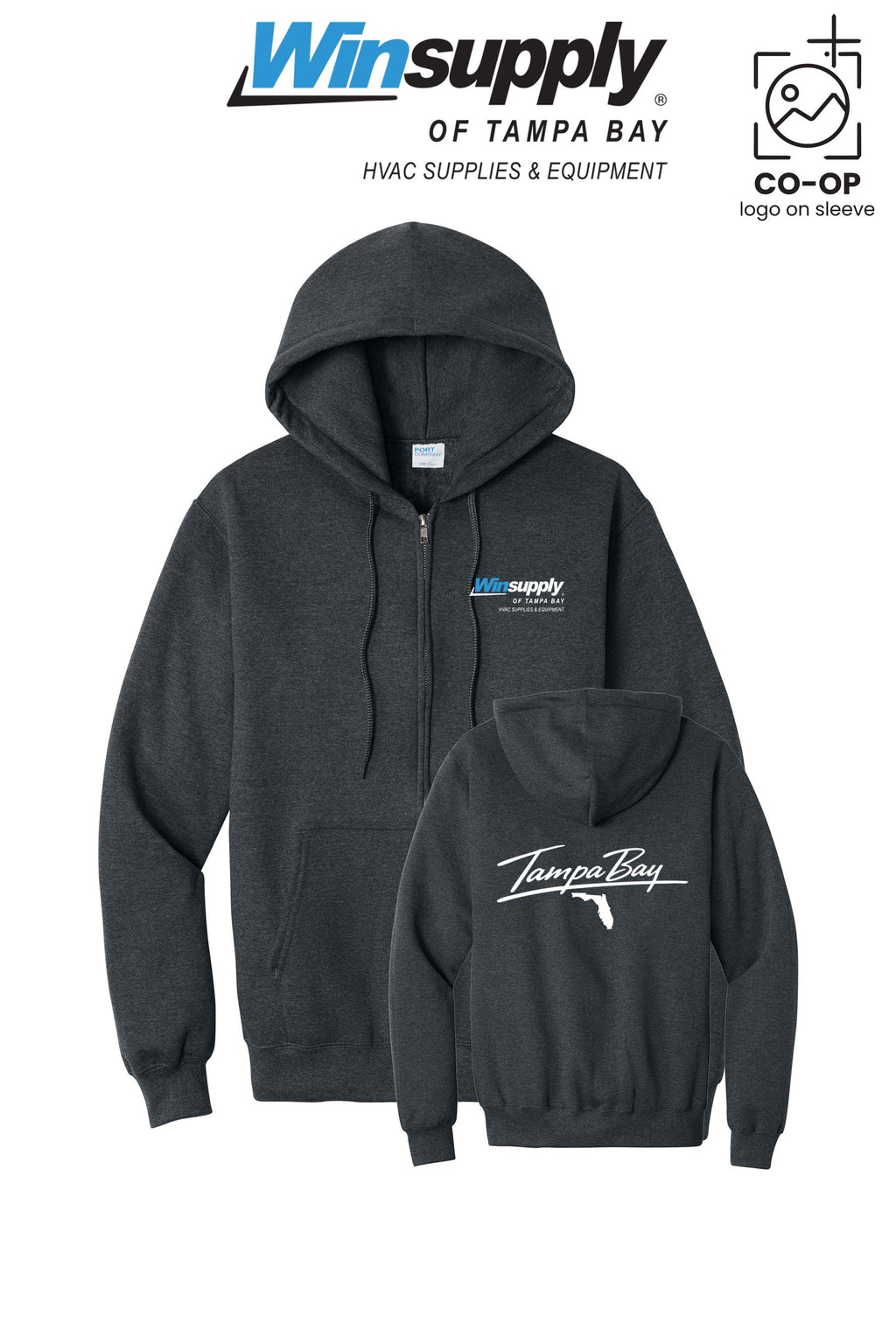 Port & Co™ Core Fleece Full-Zip Hooded Sweatshirt - Winsupply of Tampa Bay