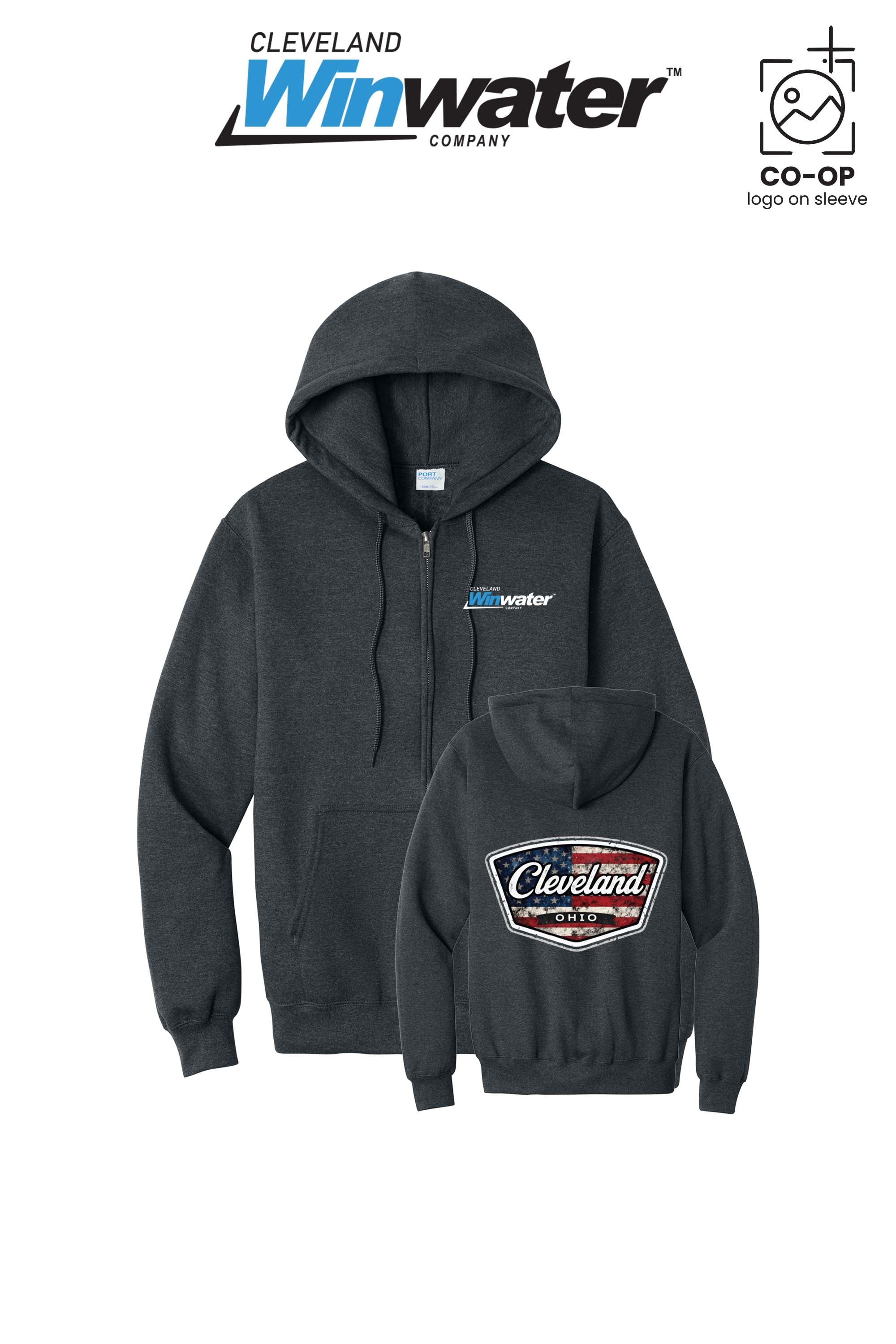 Port & Co™ Core Fleece Full-Zip Hooded Sweatshirt - Winwater of Cleveland