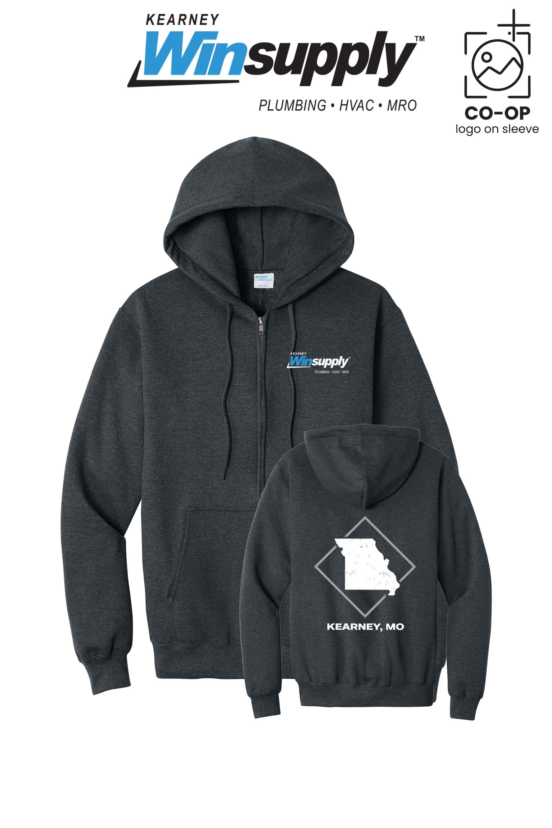 Port & Co™ Core Fleece Full-Zip Hooded Sweatshirt - Kearney Winsupply