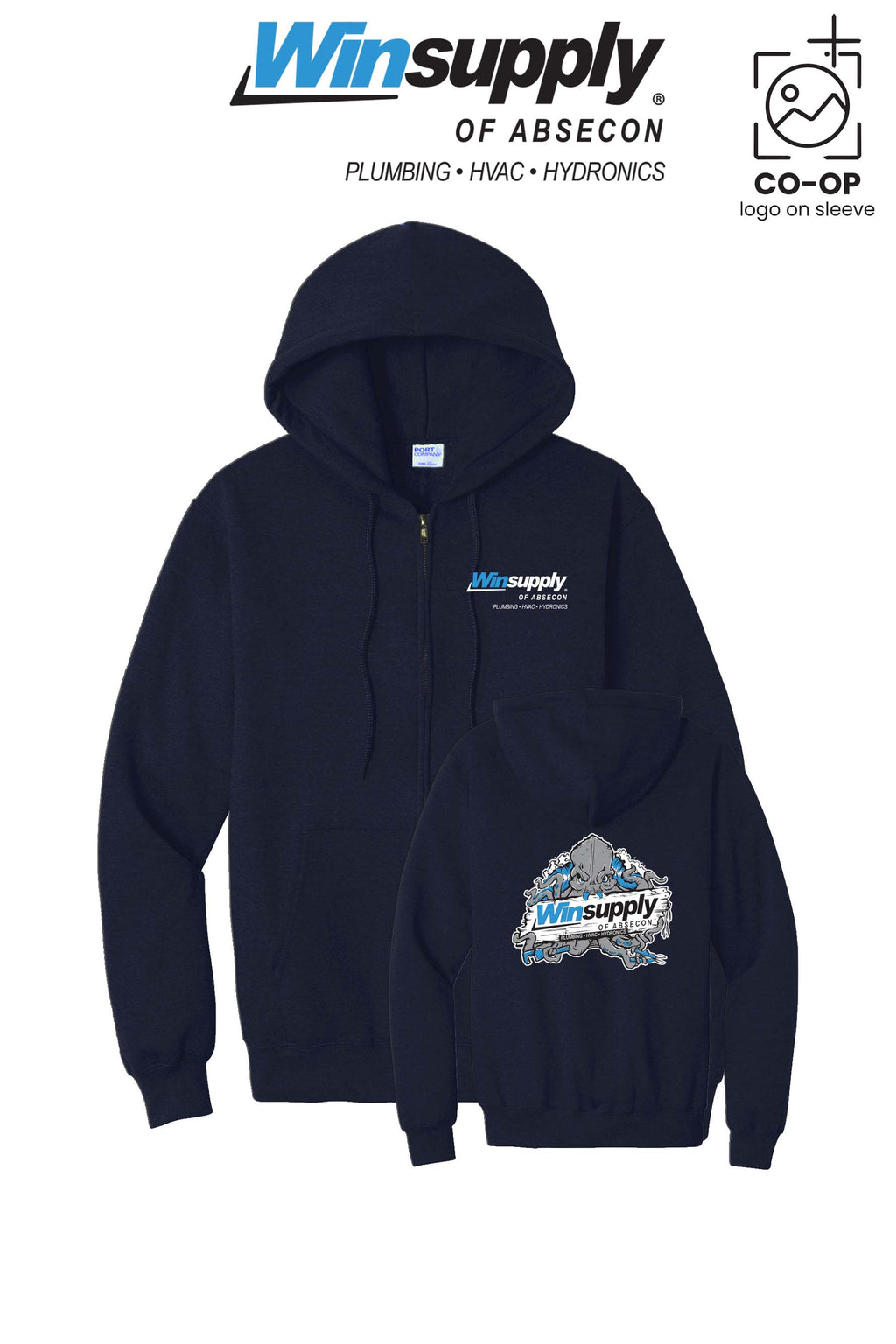 Port & Co™ Core Fleece Full-Zip Hooded Sweatshirt - Winsupply of Absecon