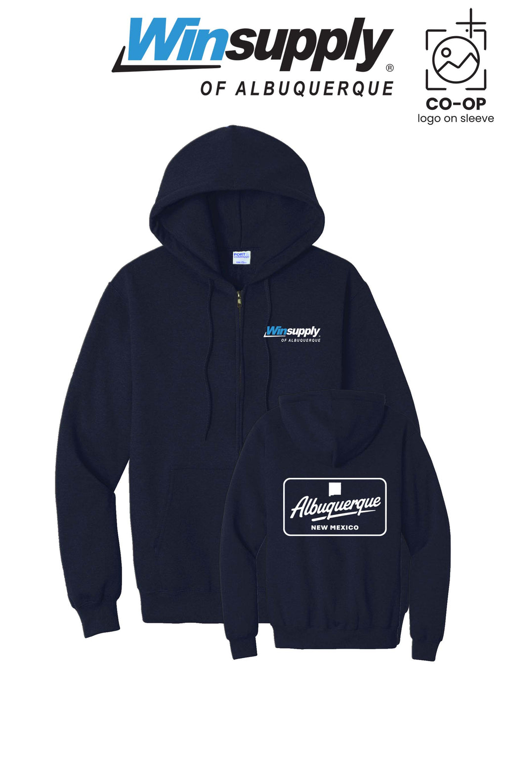Port & Co™ Core Fleece Full-Zip Hooded Sweatshirt - Winsupply of Albuquerque