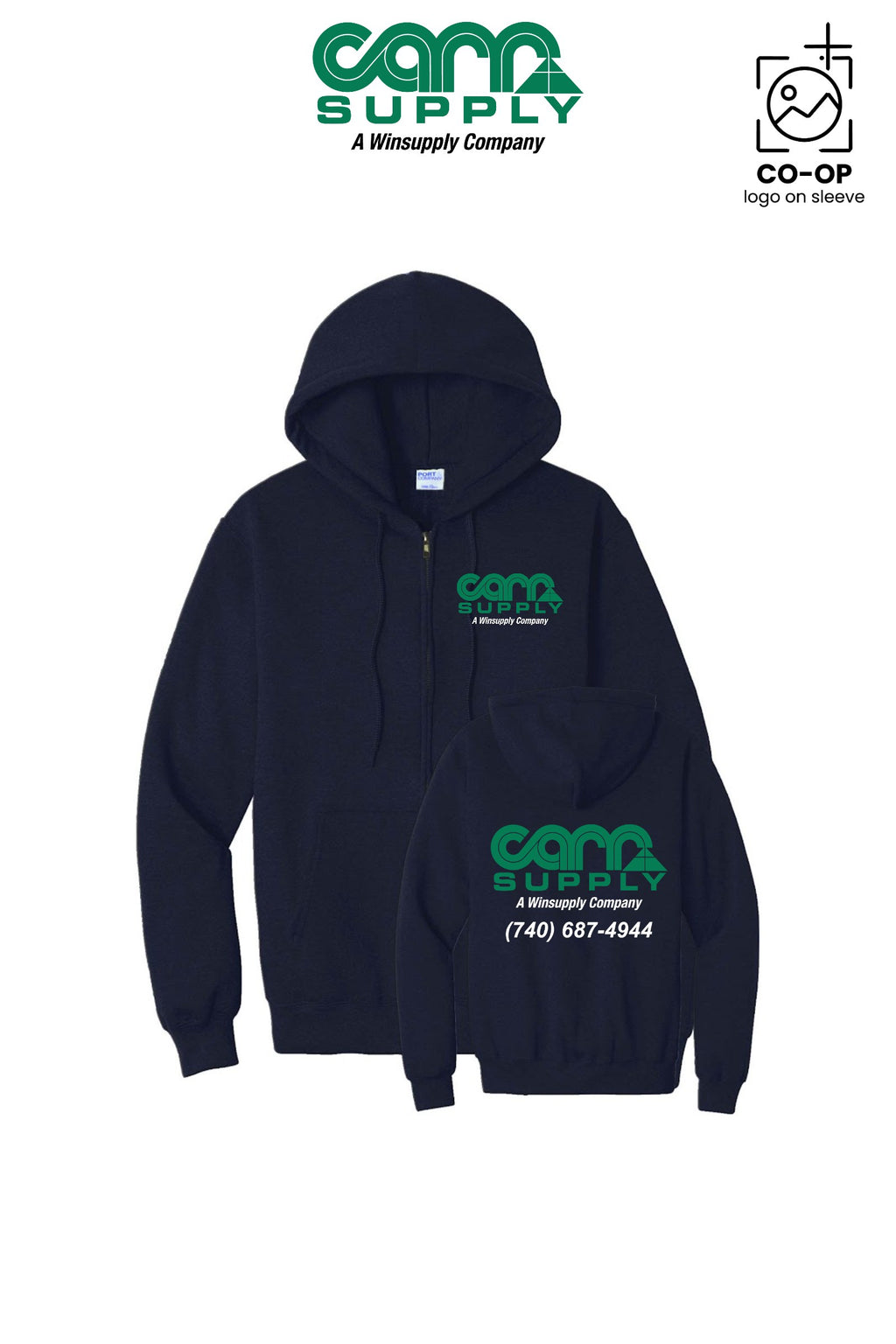 Port & Co™ Core Fleece Full-Zip Hooded Sweatshirt - Carr Supply - Lancaster