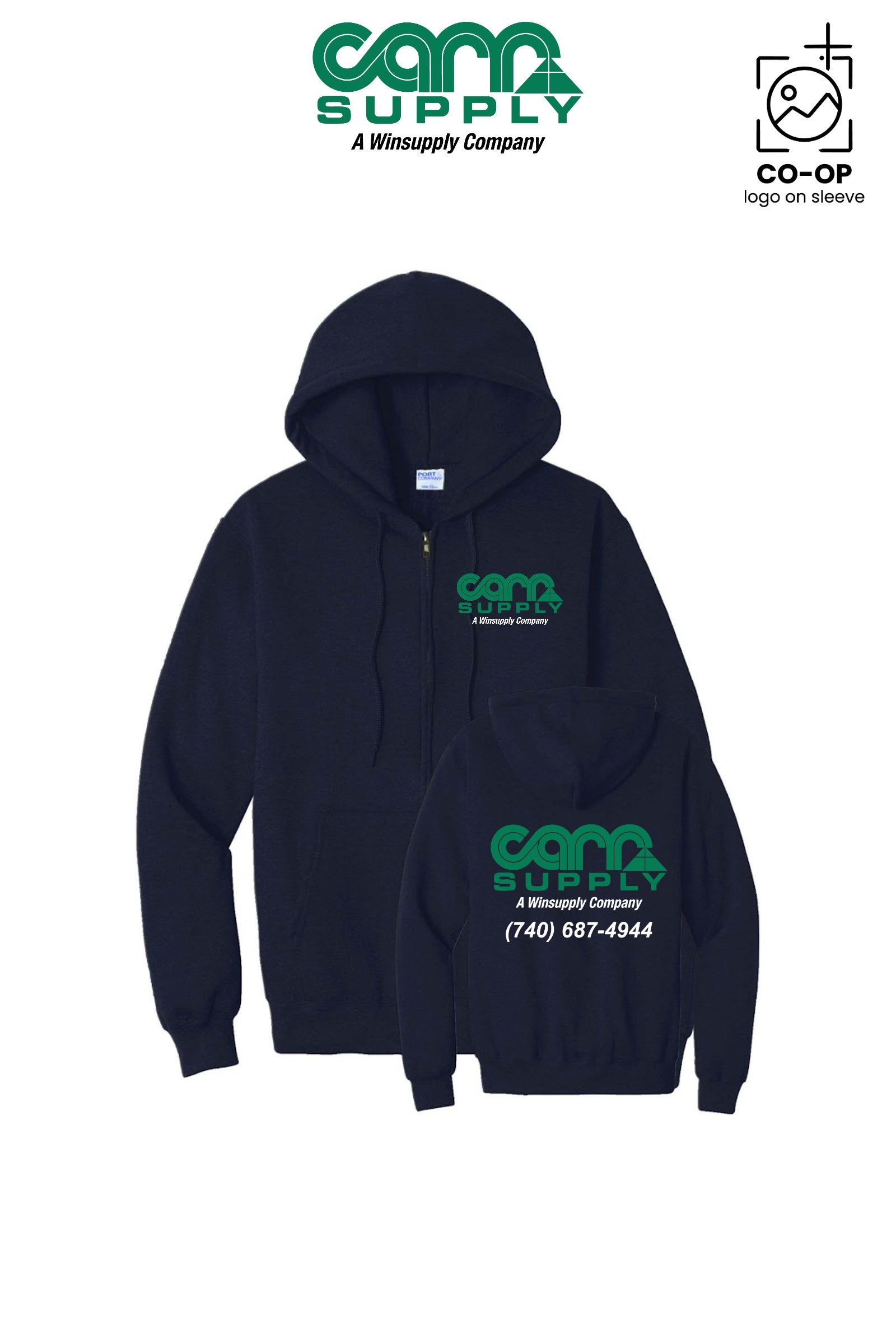 Port & Co™ Core Fleece Full-Zip Hooded Sweatshirt - Carr Supply - Lancaster